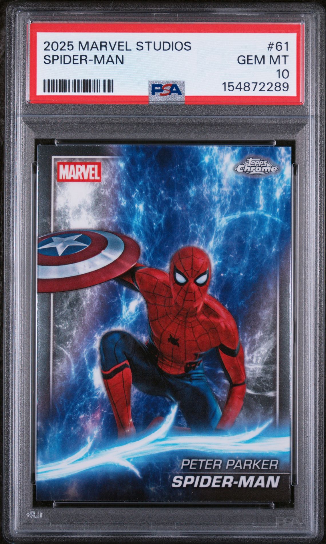 2025 Marvel TOPPS MARVEL STUDIOS CHROME #61 Spider-Man front