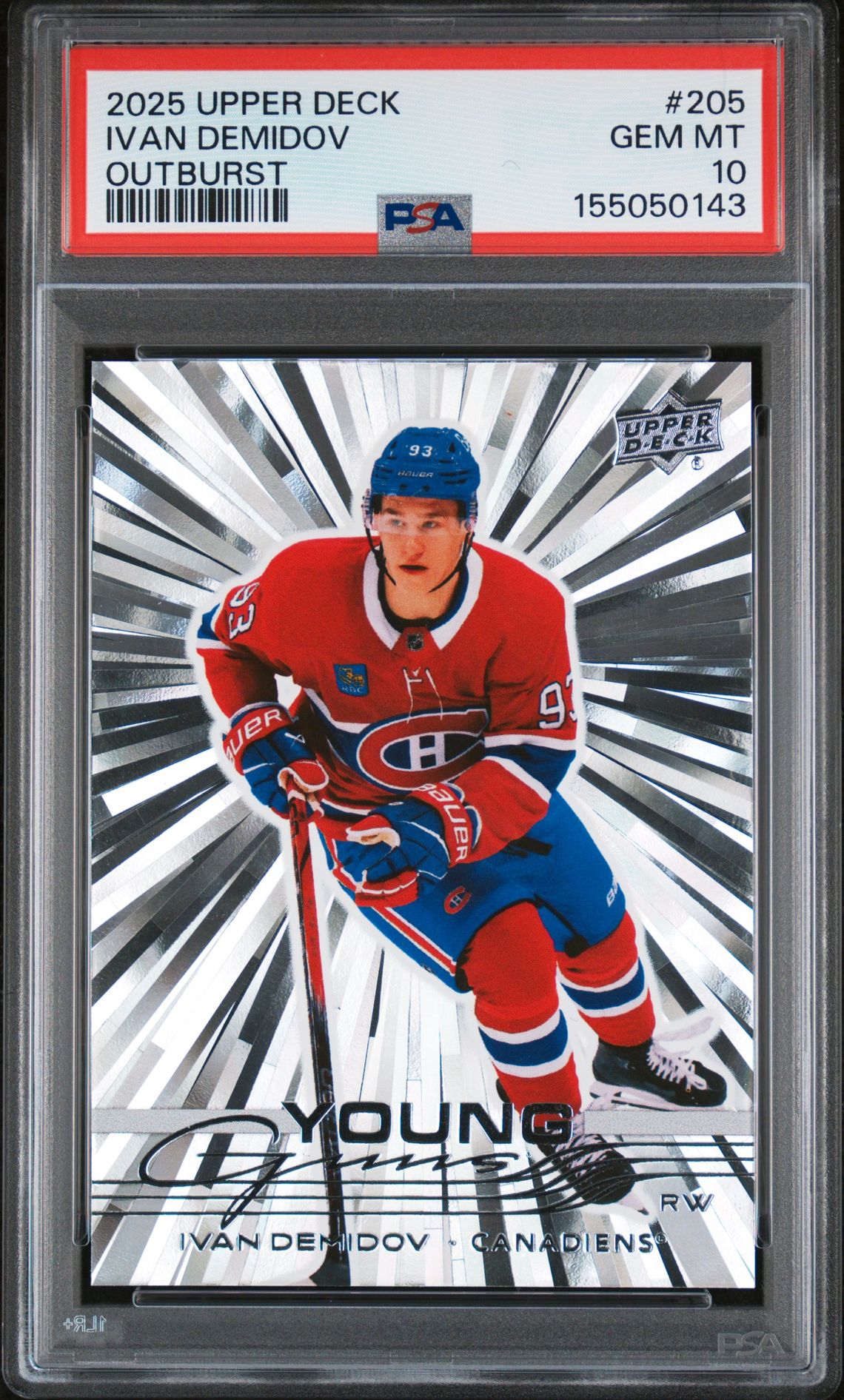 2025 Upper Deck UPPER DECK OUTBURST #205 Ivan Demidov front