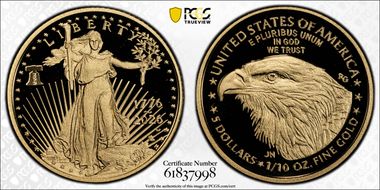 2026-W $5 Gold Eagle w/ Liberty Bell 250 Privy First Strike PR70DCAM