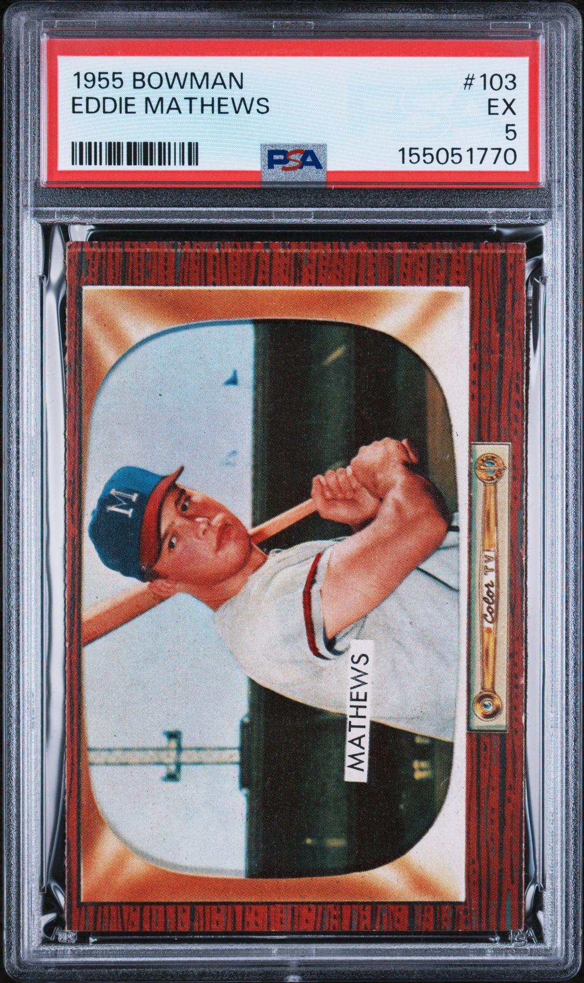 1955 Bowman Eddie Mathews #103 Ex 5 front