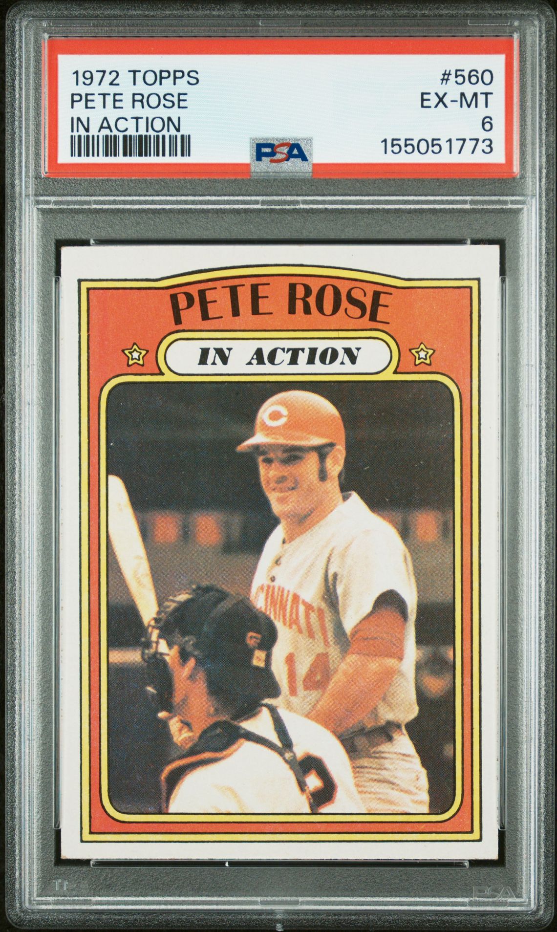 1972 Topps Pete Rose #560 (In Action) Ex-Mt 6 front