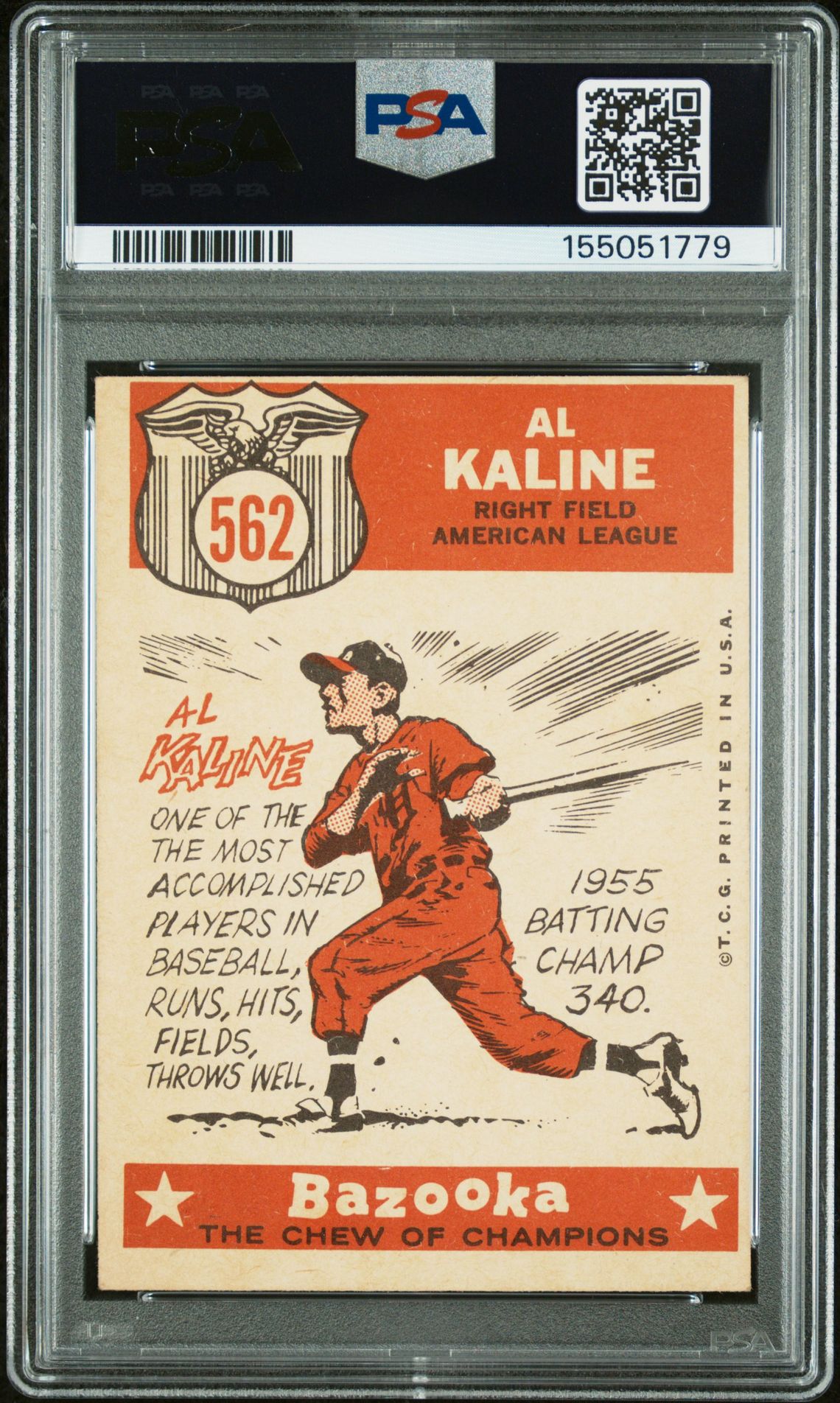 1959 Topps Al Kaline #562 (All Star) Ex 5 back