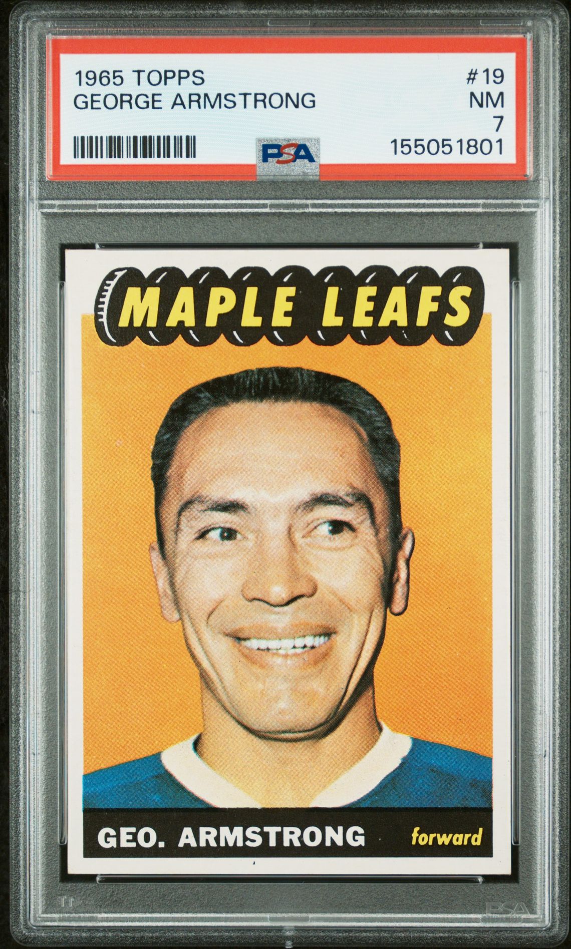1965 Topps George Armstrong #19 Nm 7 front