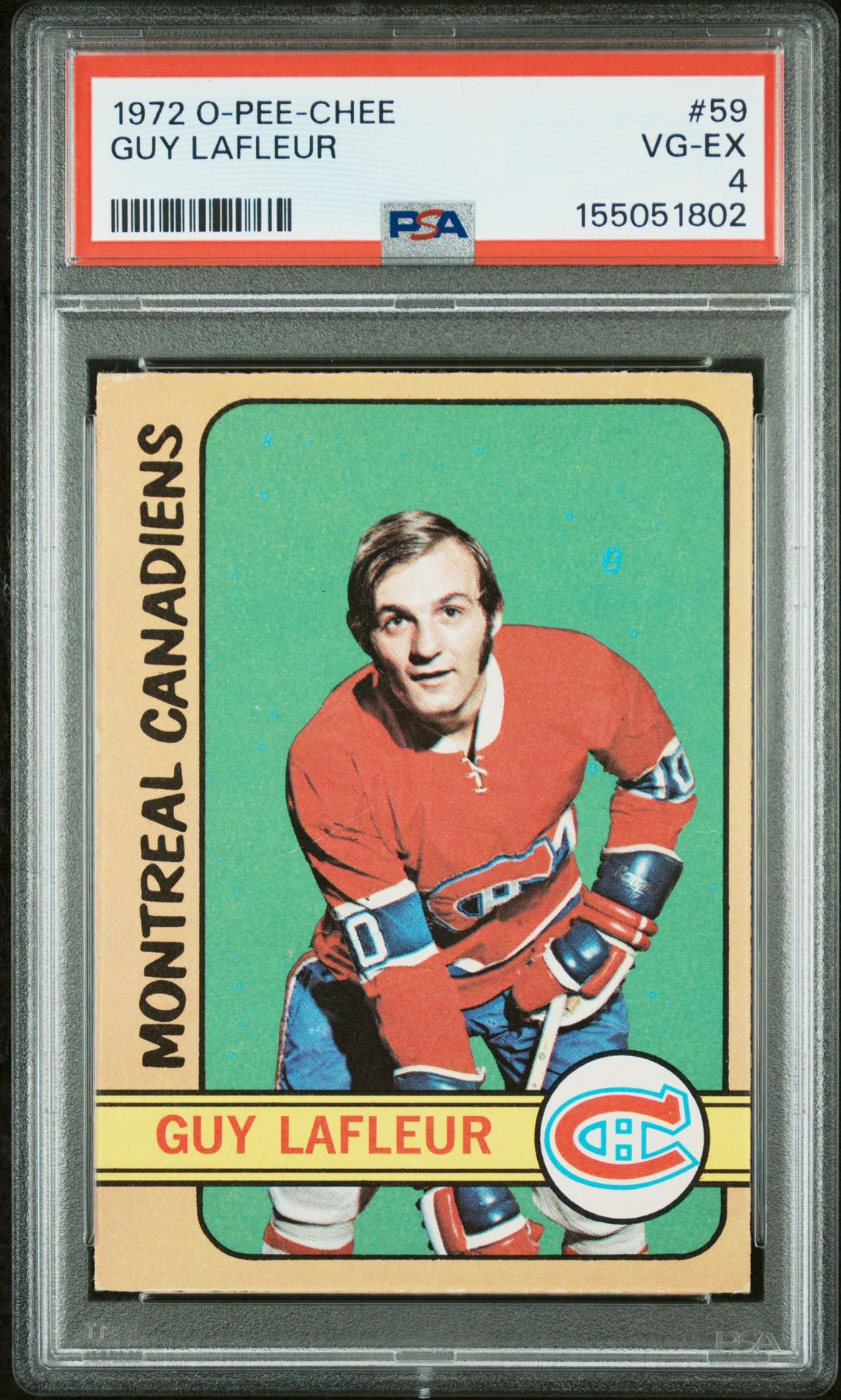 1972 O-Pee-Chee Guy Lafleur #59 Vg-Ex 4 front