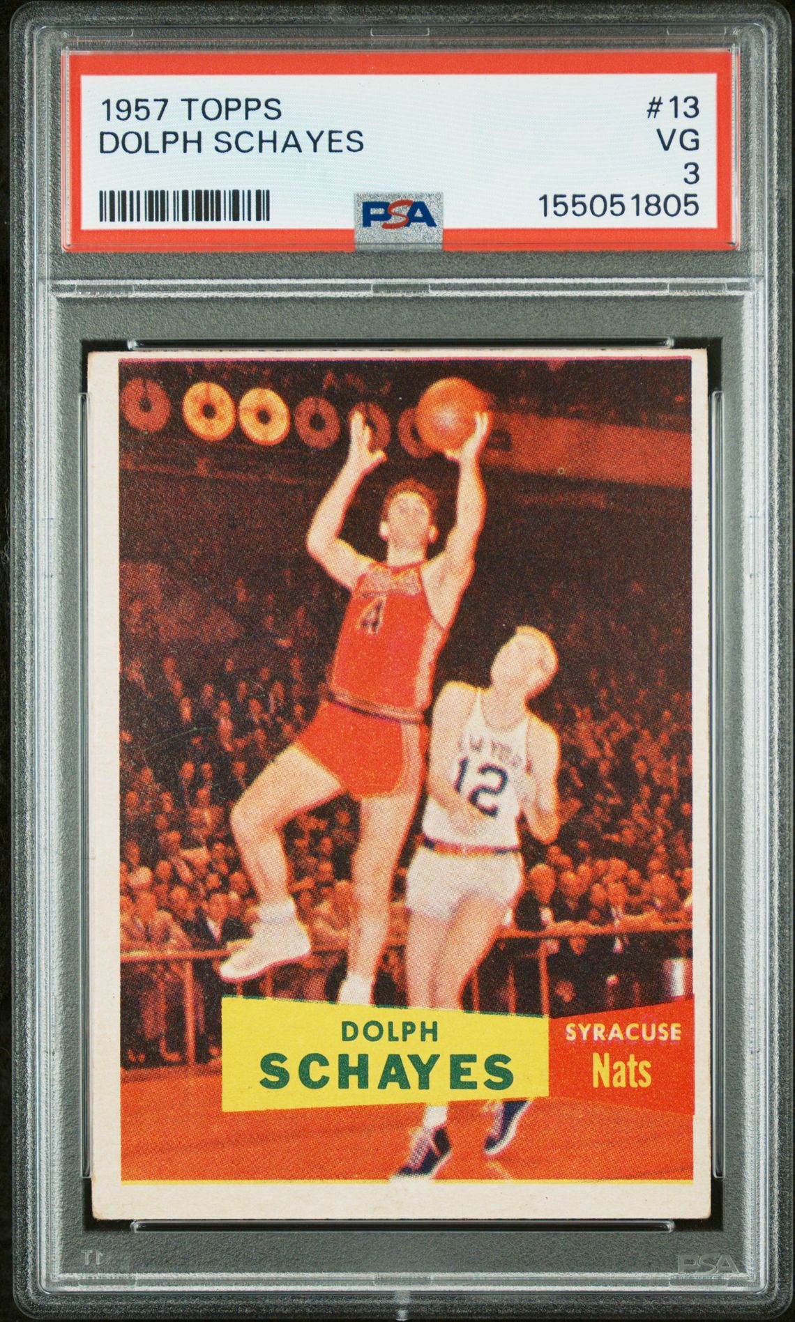1957 Topps Dolph Schayes #13 Vg 3 front
