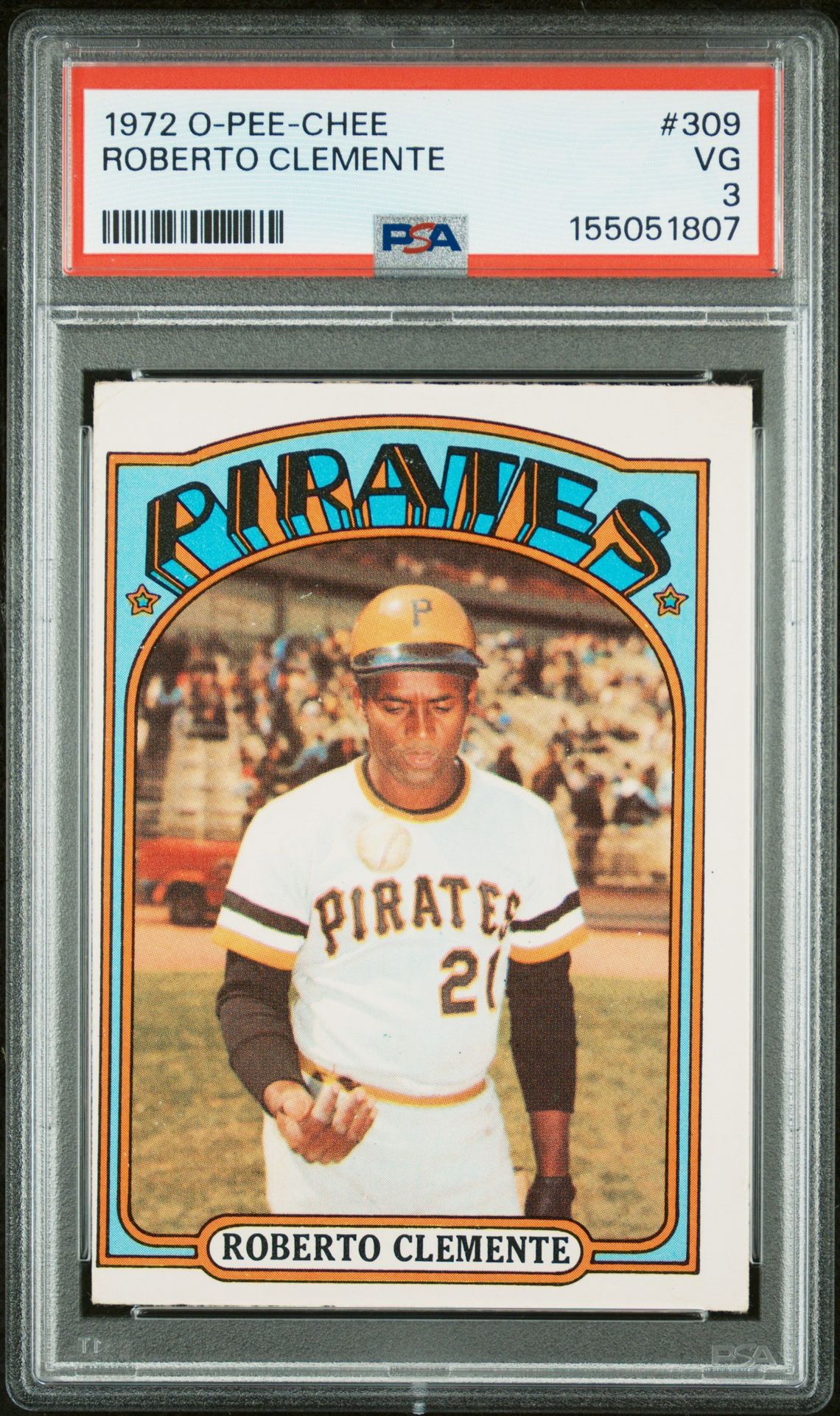 1972 O-Pee-Chee Roberto Clemente #309 Vg 3 front