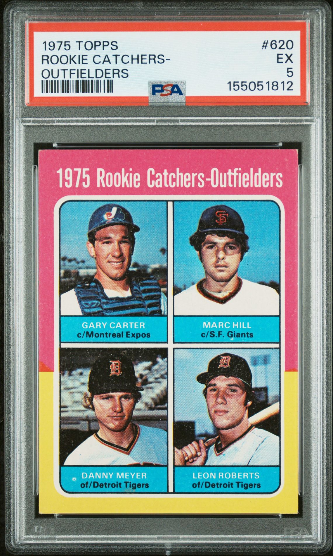 1975 Topps Rookie Catchers- #620 (Outfielders) Ex 5 front