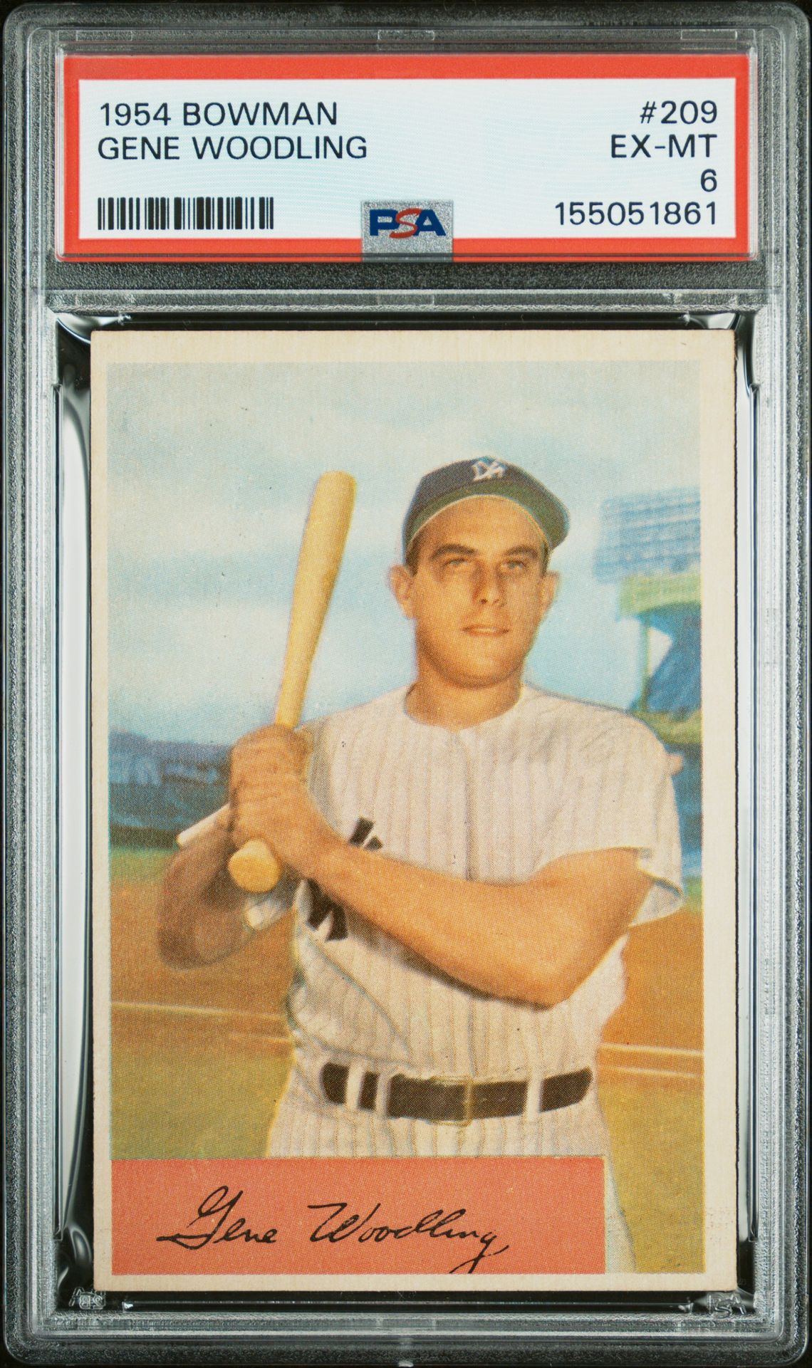 1954 Bowman Gene Woodling #209 Ex-Mt 6 front