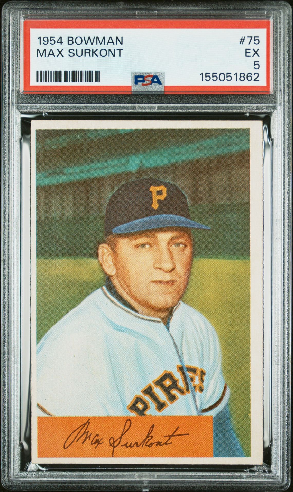 1954 Bowman Max Surkont #75 Ex 5 front