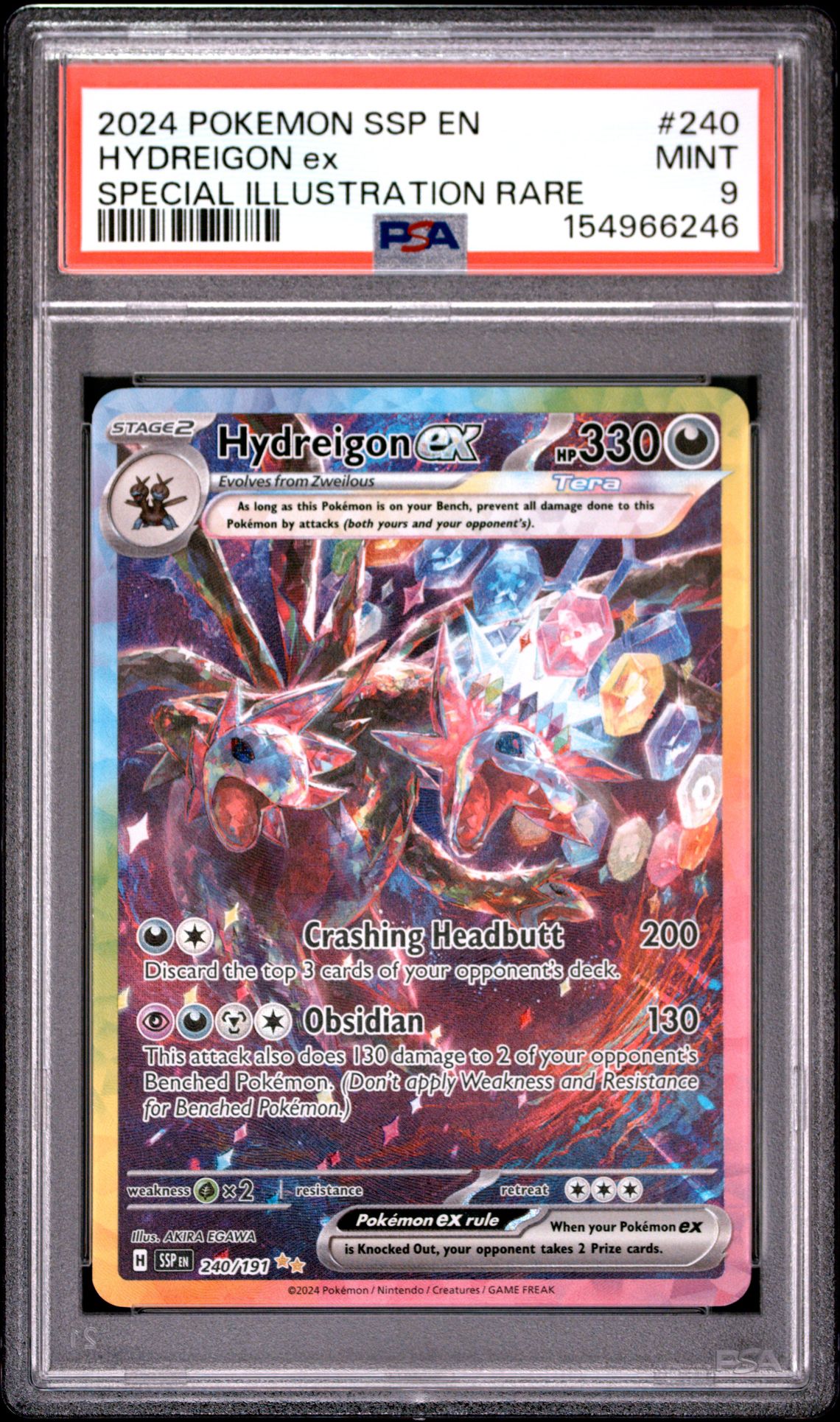 2024 Pokemon Ssp En-Surging Sparks Hydreigon Ex #240 (Special Illustration Rare) Mint 9 front