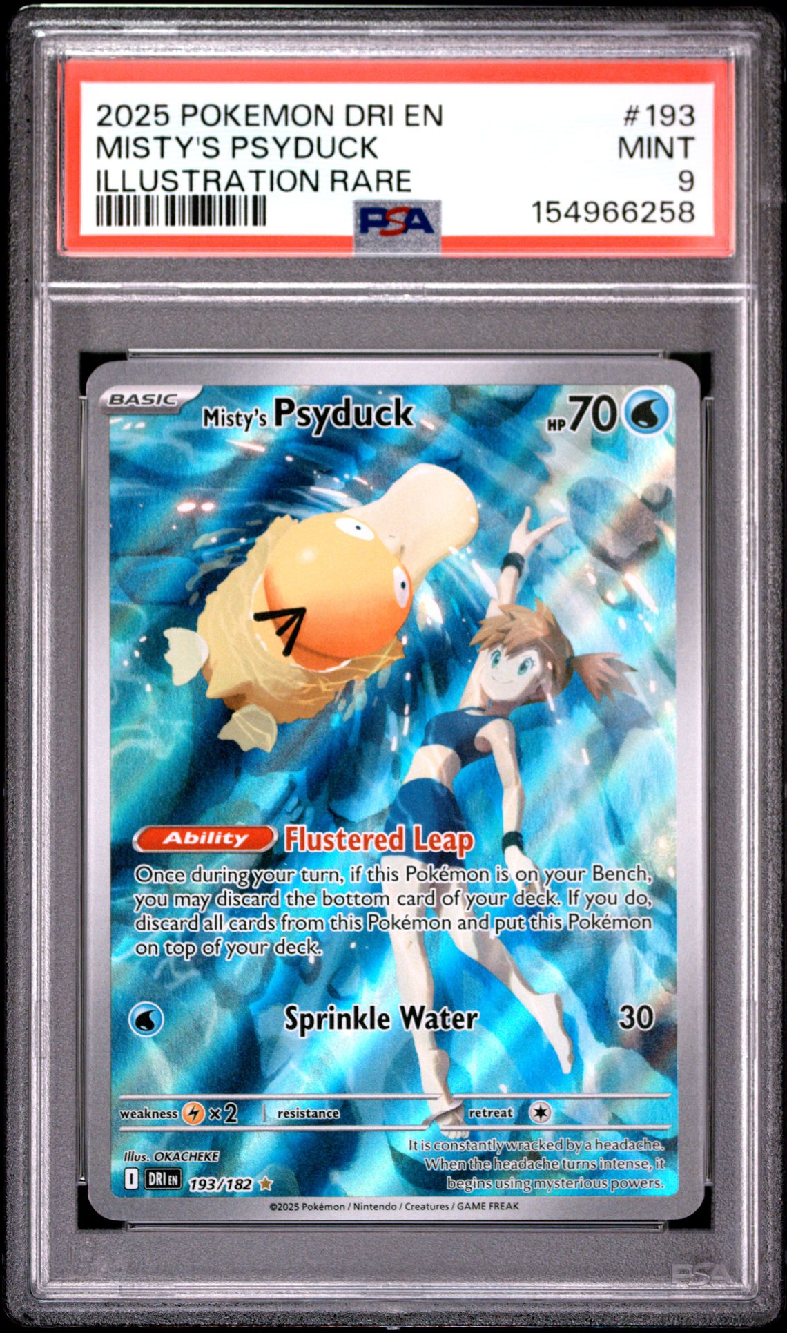 2025 Pokemon Dri En-Destined Rivals Misty's Psyduck #193 (Illustration Rare) Mint 9 front