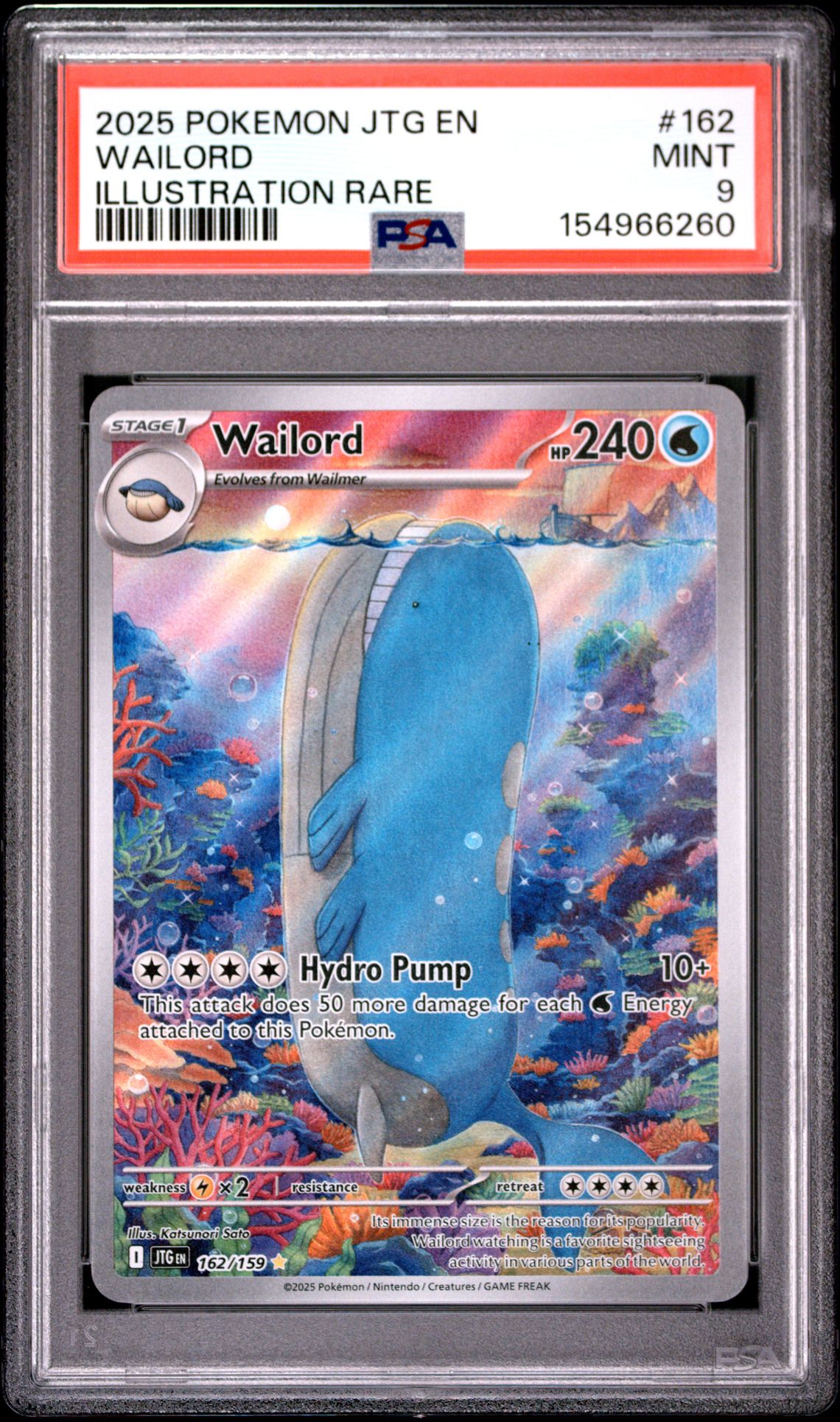 2025 Pokemon Jtg En-Journey Together Wailord #162 (Illustration Rare) Mint 9 front