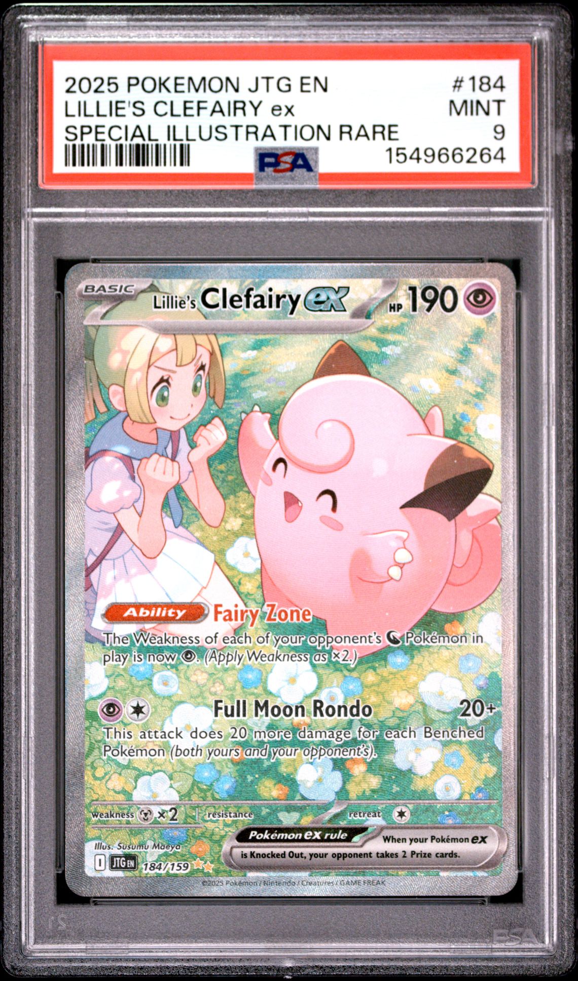 2025 Pokemon Jtg En-Journey Together Lillie's Clefairy Ex #184 (Special Illustration Rare) Mint 9 front