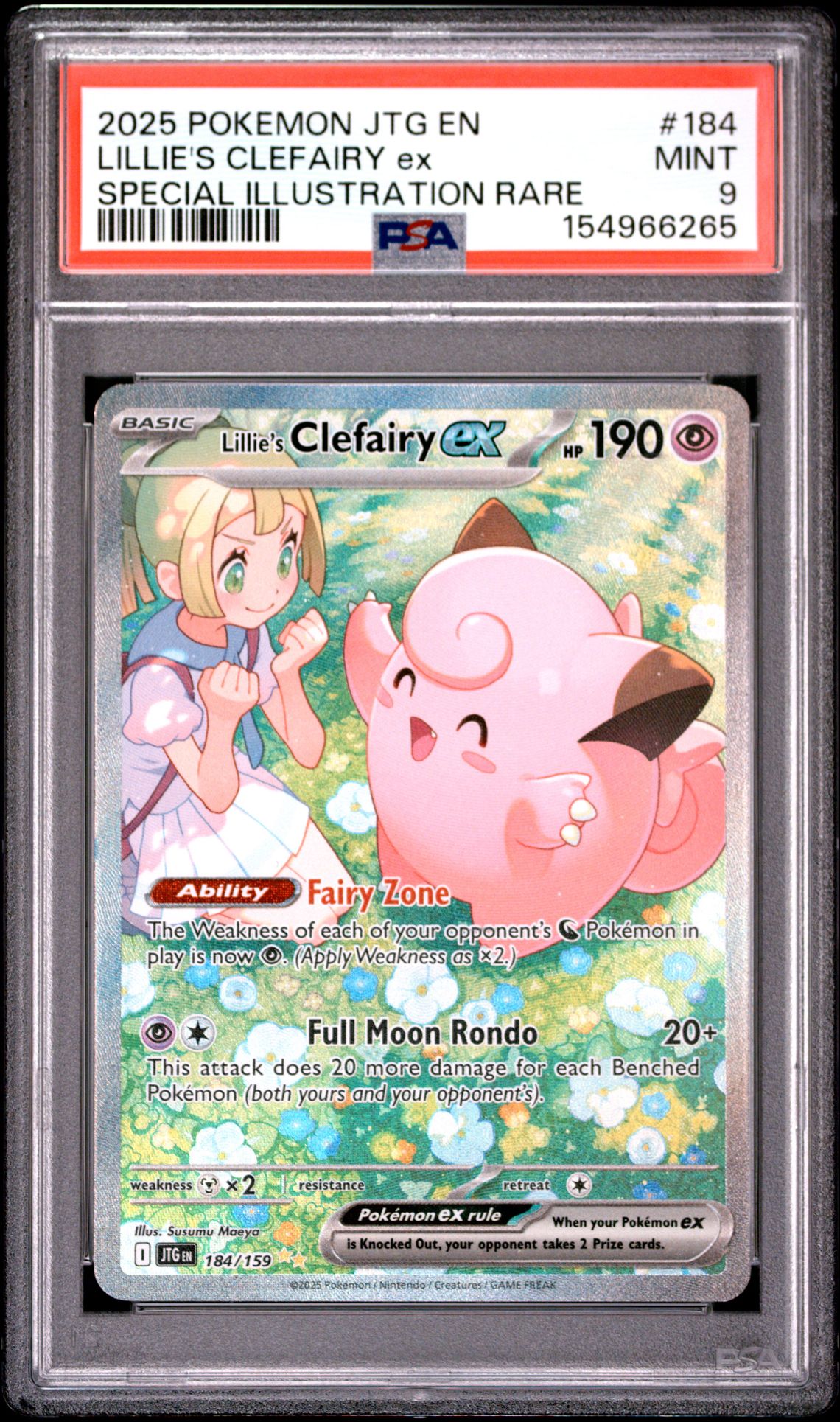 2025 Pokemon Jtg En-Journey Together Lillie's Clefairy Ex #184 (Special Illustration Rare) Mint 9 front