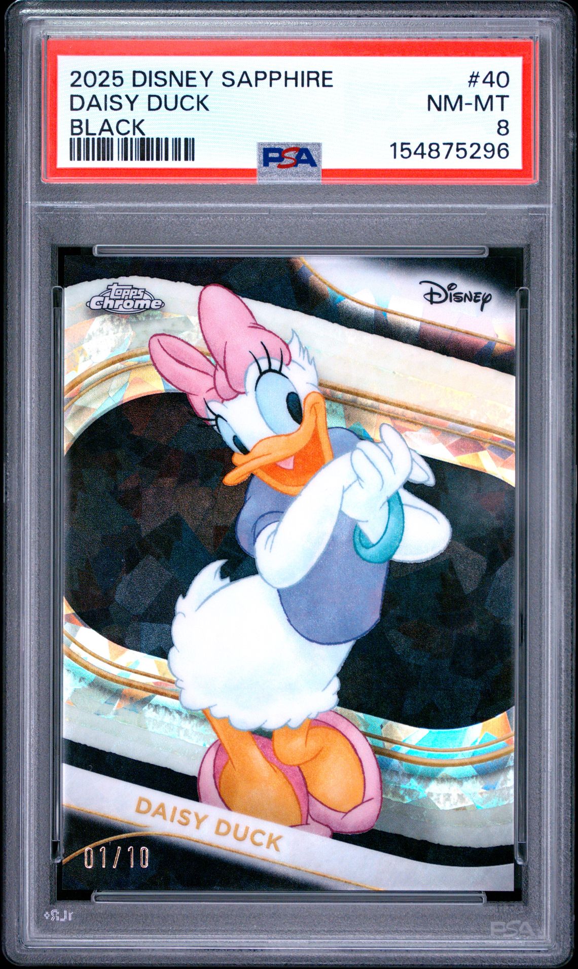 2025 Topps Chrome Disney Sapphire Edition Daisy Duck #40 (Black) Nm-Mt 8 front