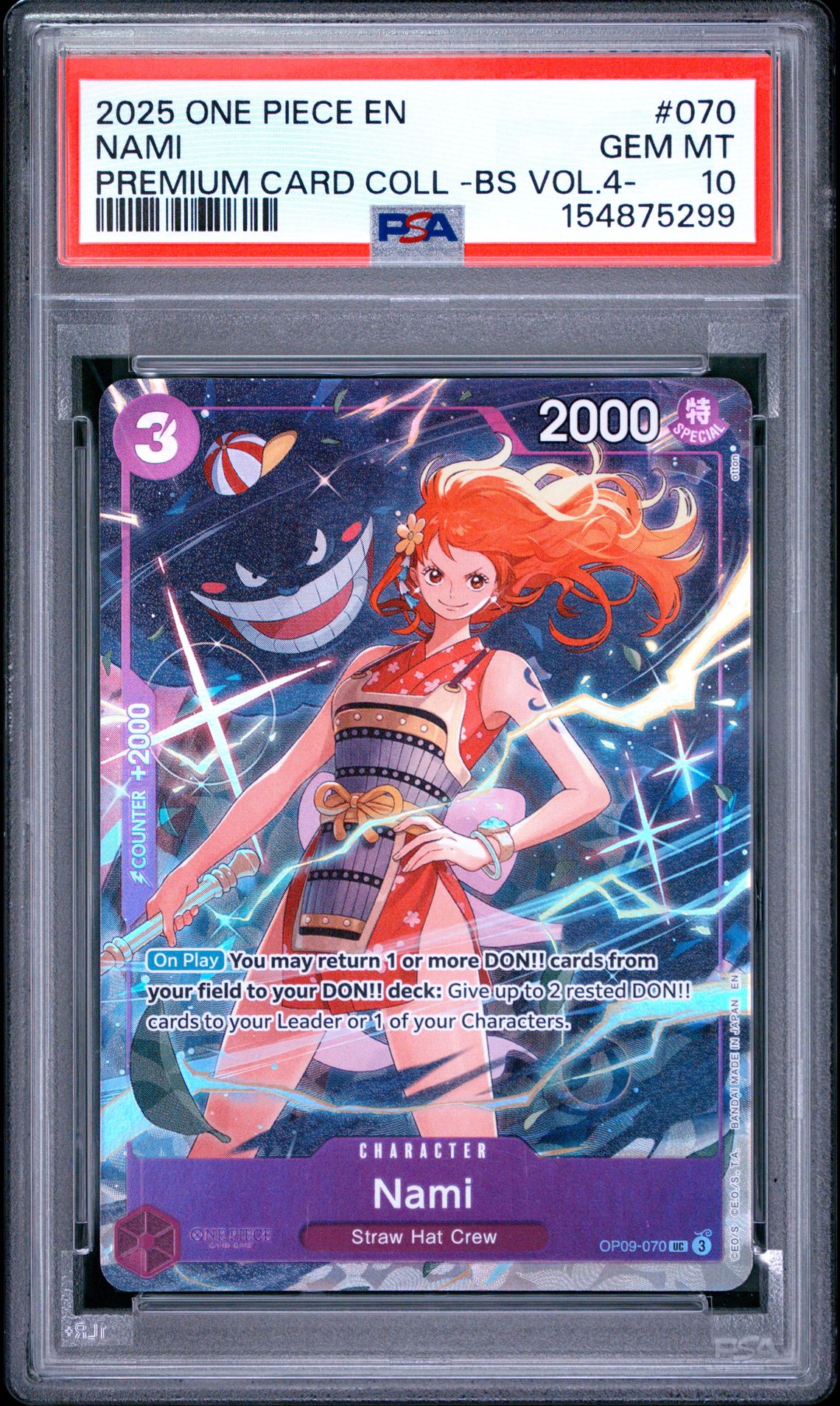 2025 One Piece Premium Card Collection -Best Selection Vol.4 - Nami #070 Gem Mt 10 front