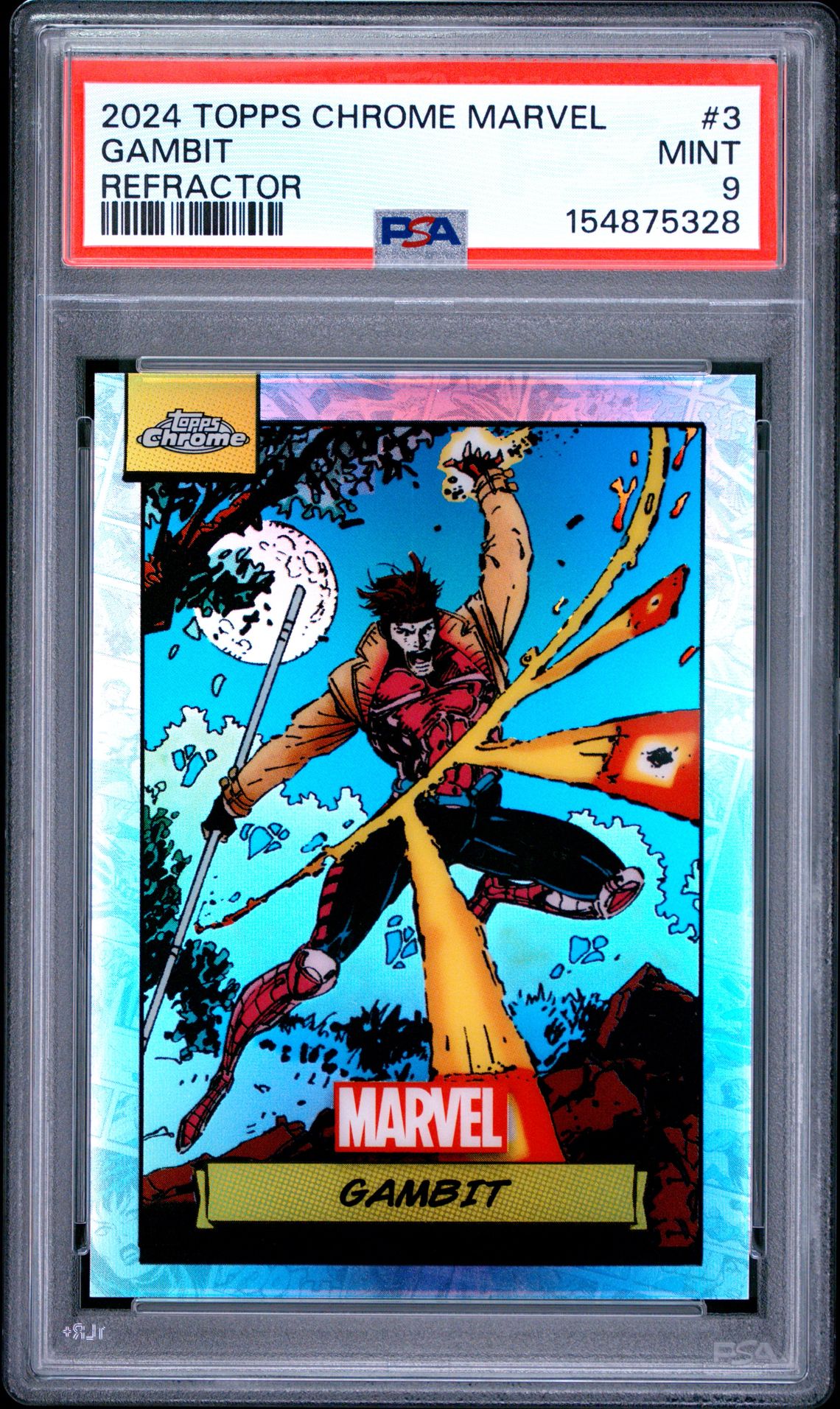 2024 Topps Chrome Marvel Gambit #3 (Refractor) Mint 9 front