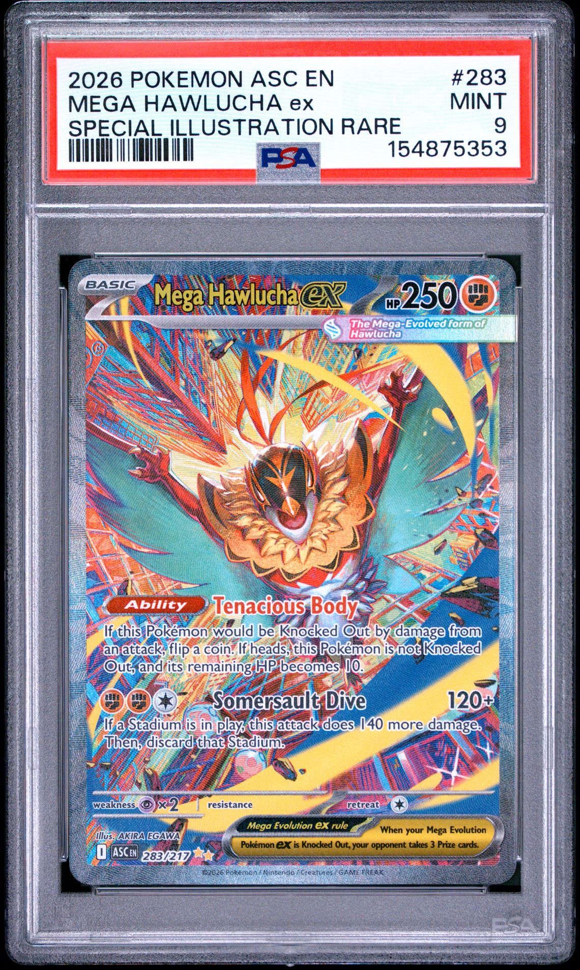 2026 Pokemon Asc En-Ascended Heroes Mega Hawlucha Ex #283 (Special Illustration Rare) Mint 9 front