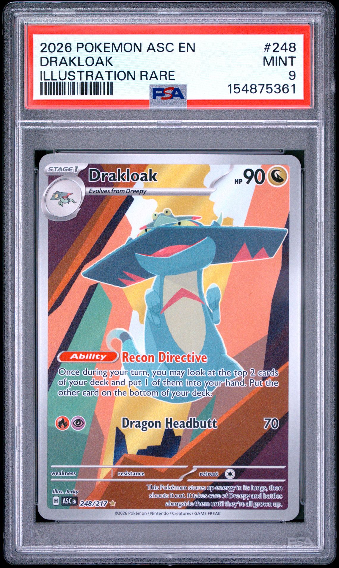 2026 Pokemon Asc En-Ascended Heroes Drakloak #248 (Illustration Rare) Mint 9 front