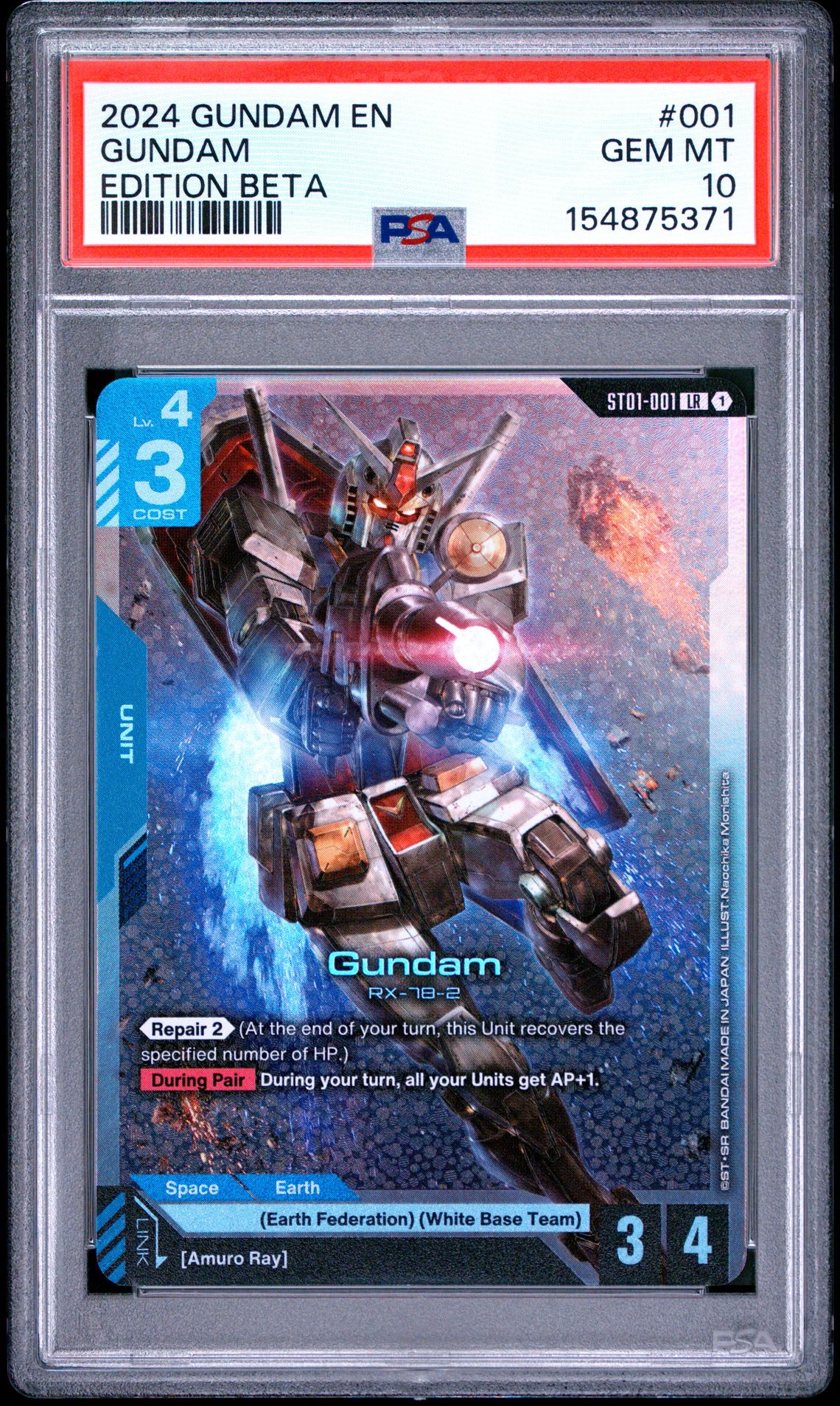 2024 Gundam Edition Beta Gundam #001 Gem Mt 10 front