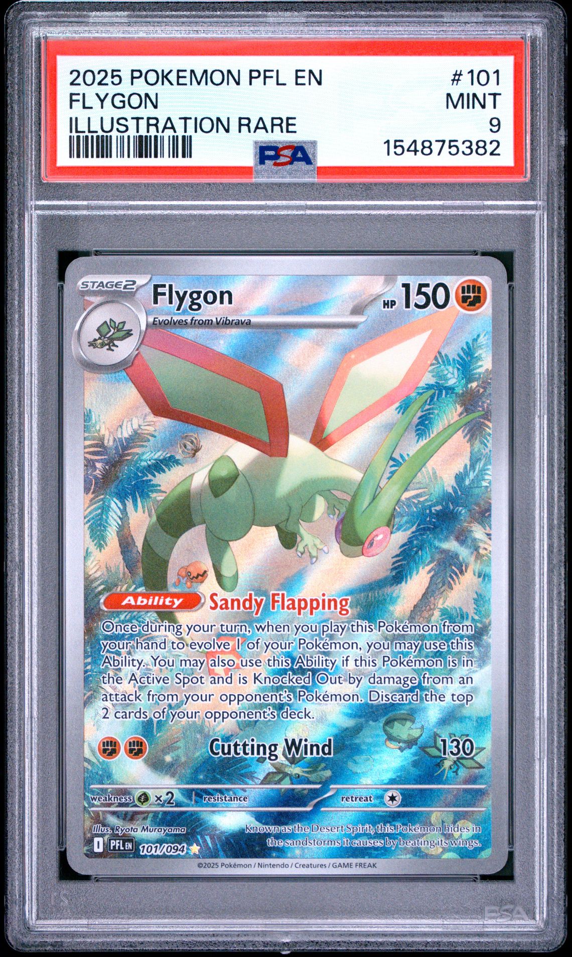 2025 Pokemon Pfl En-Phantasmal Flames Flygon #101 (Illustration Rare) Mint 9 front