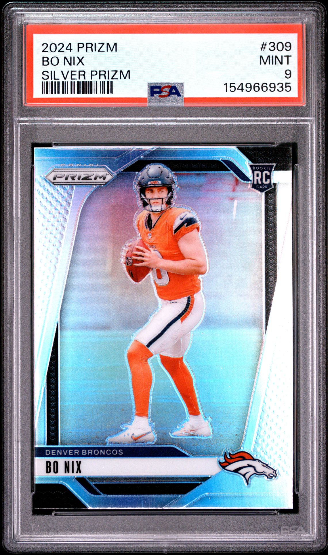 2024 Panini Prizm Bo Nix #309 (Silver Prizm) Mint 9 front