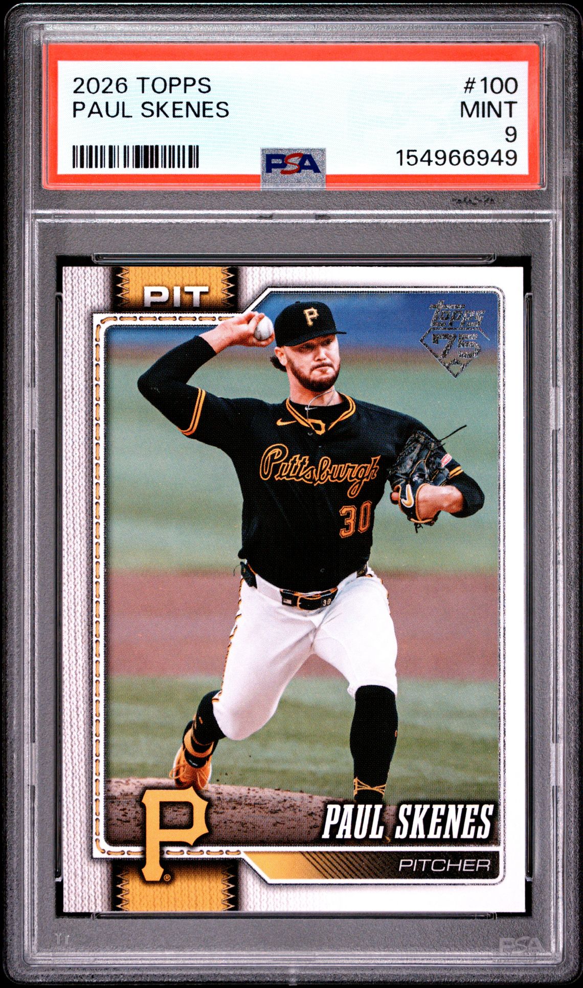 2026 Topps Paul Skenes #100 Mint 9 front