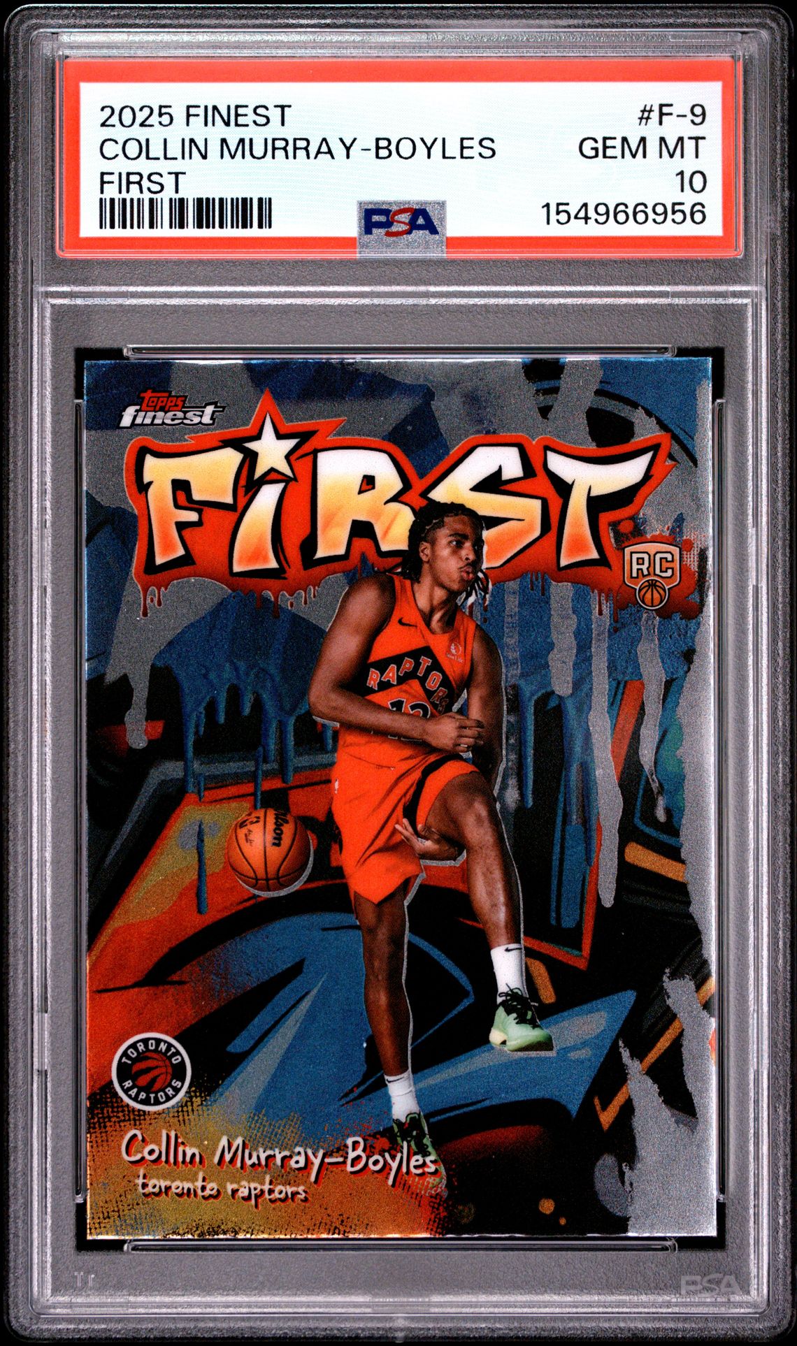 2025 Topps Finest First Collin Murray-Boyles #F-9 Gem Mt 10 front view - PSA graded GEM MT 10