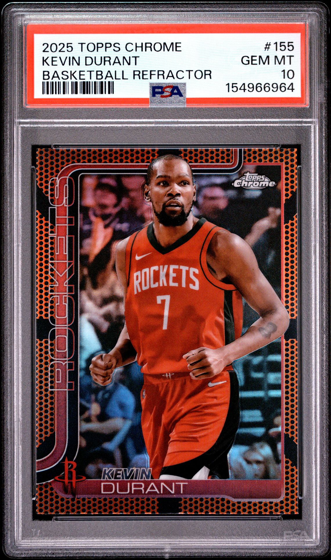 2025 TOPPS CHROME KEVIN DURANT BASKETBALL REFRACTOR 155 GEM MT 10 front