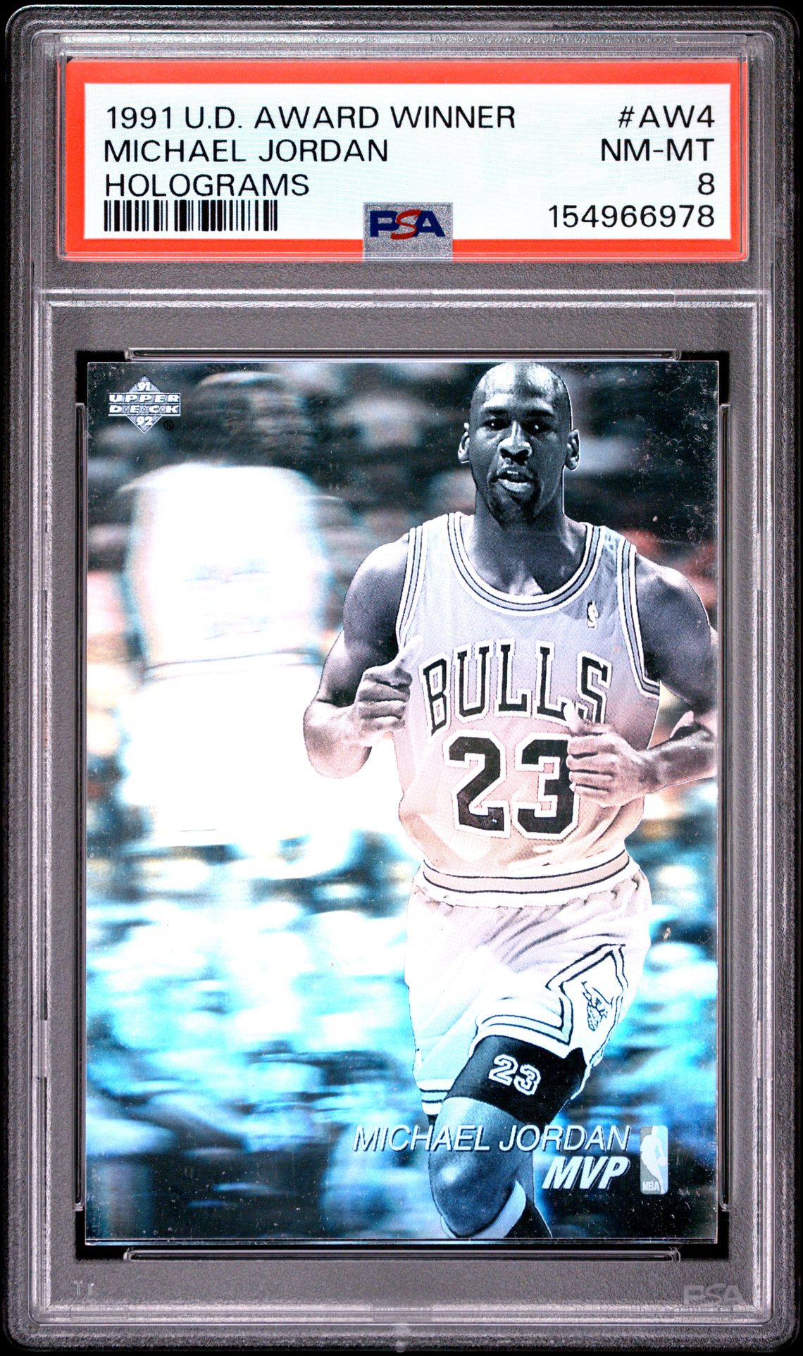 1991 Upper Deck Award Winner Hologram Michael Jordan #Aw4 (Holograms) Nm-Mt 8 front
