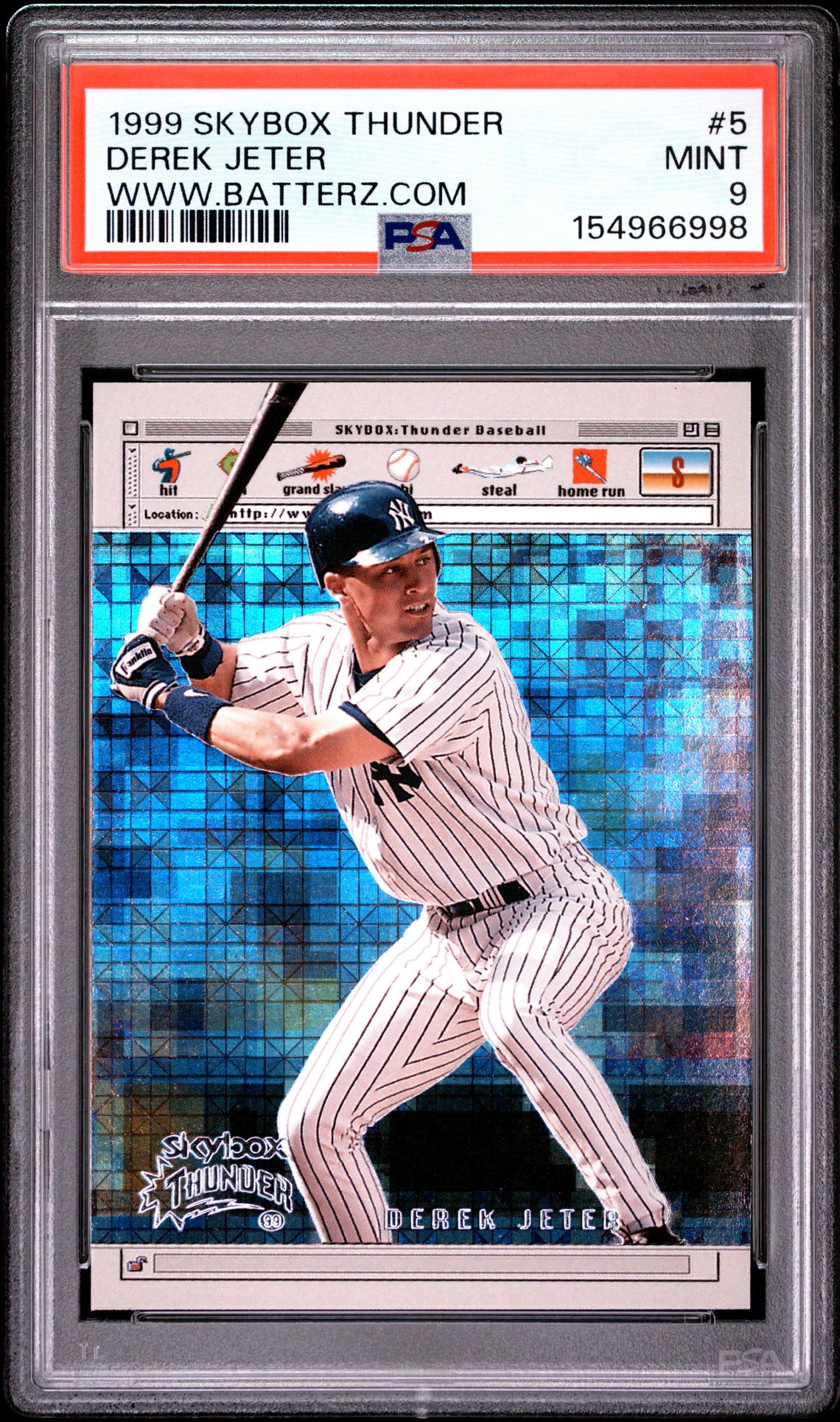 1999 Skybox Thunder Www.batterz.com Derek Jeter #5 (Www.batterz.com) Mint 9 front