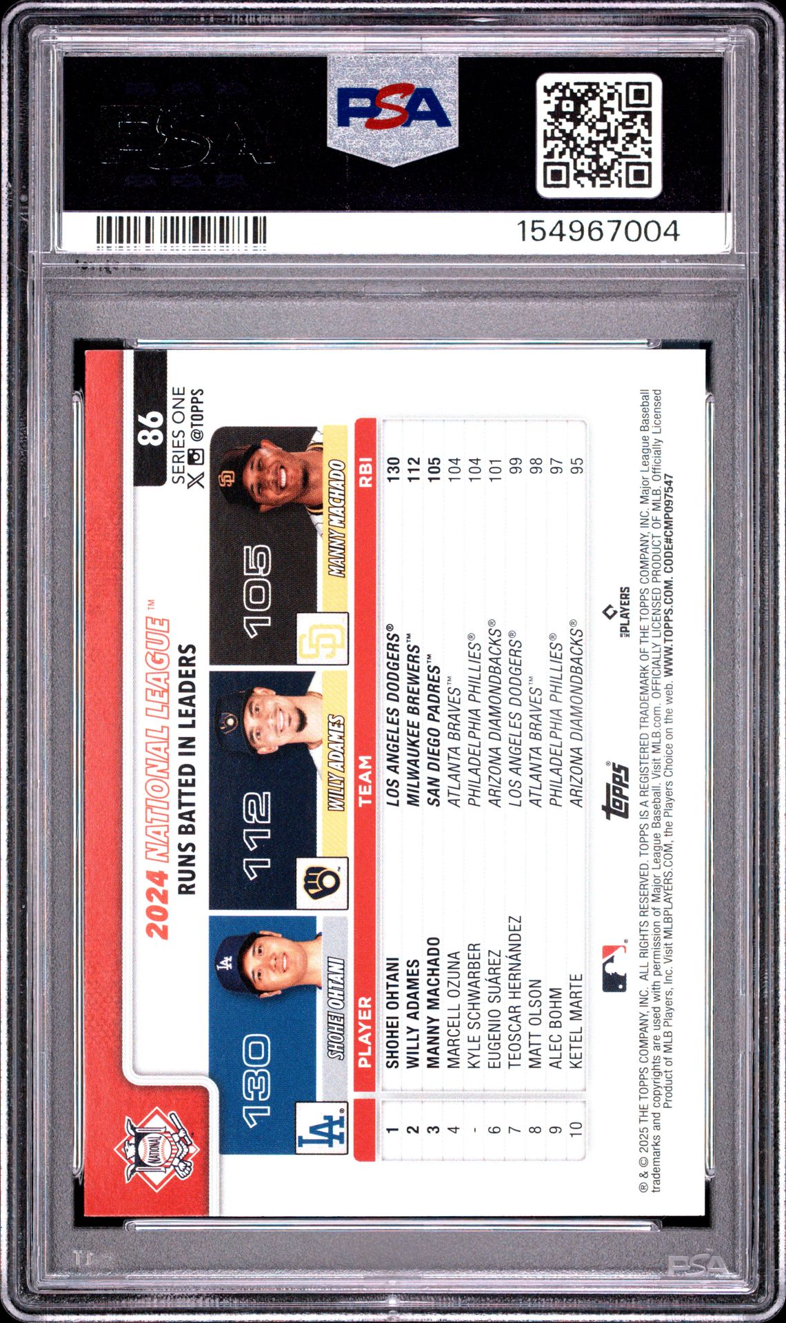 2025 Topps Ohtani/Adames/Machado #86 (Confetti) Mint 9 back