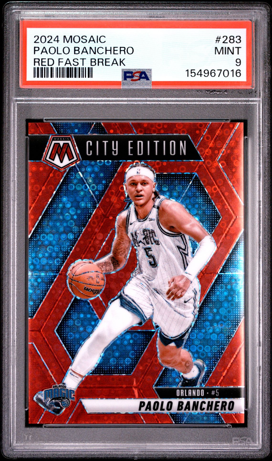 2024 Panini Mosaic Paolo Banchero #283 (Red Fast Break) Mint 9 front