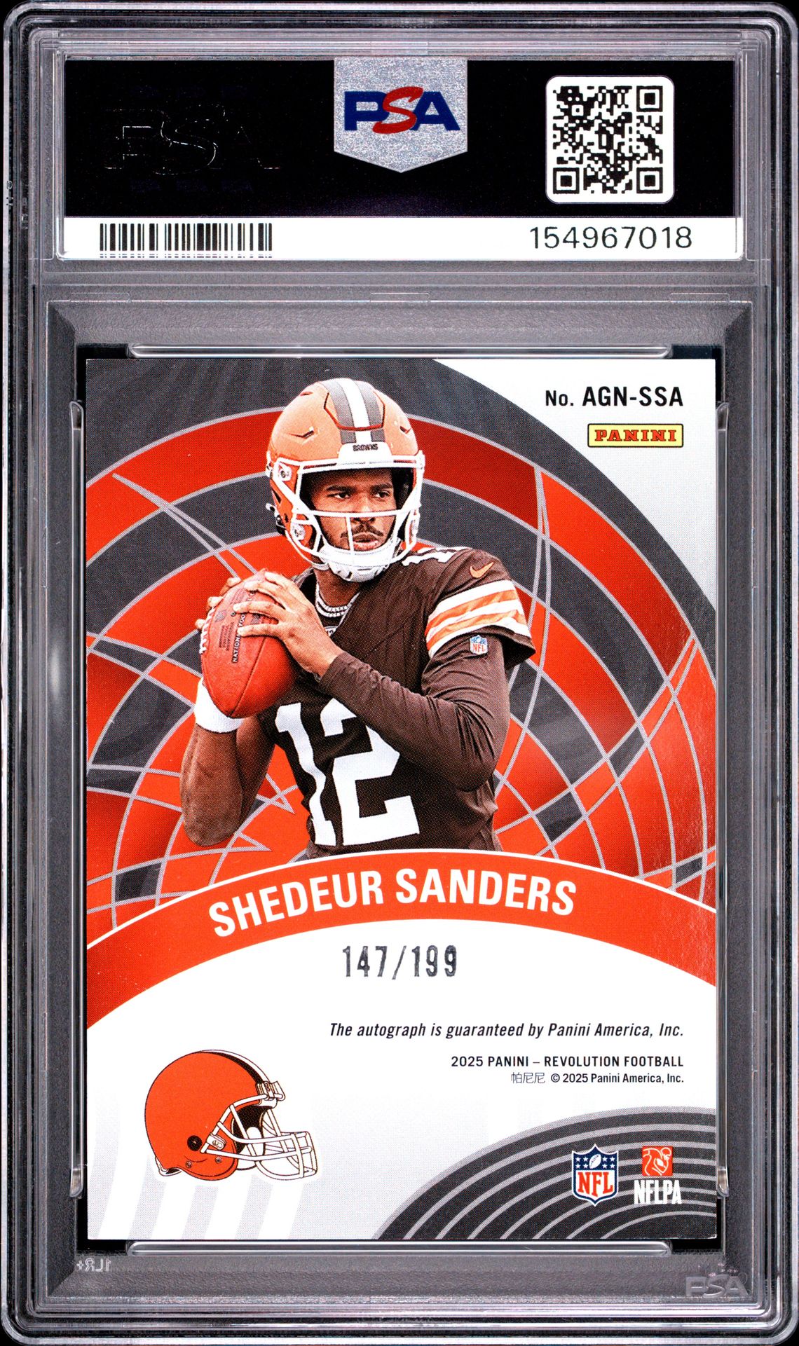 2025 Panini Revolution Autographs Shedeur Sanders #Agn-Ssa Nm-Mt 8 back