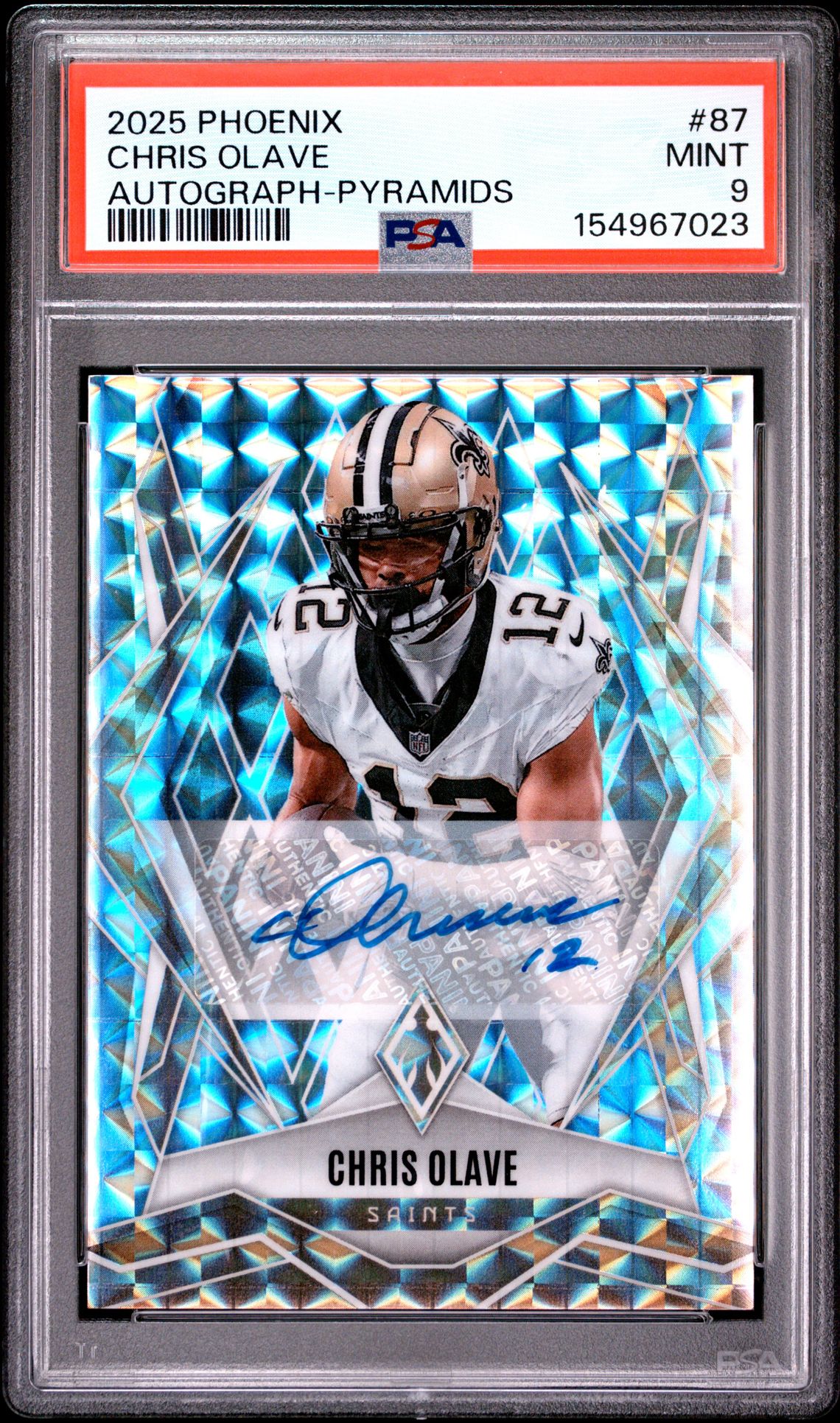 2025 Panini Phoenix Chris Olave #87 (Autograph-Pyramids) Mint 9 front