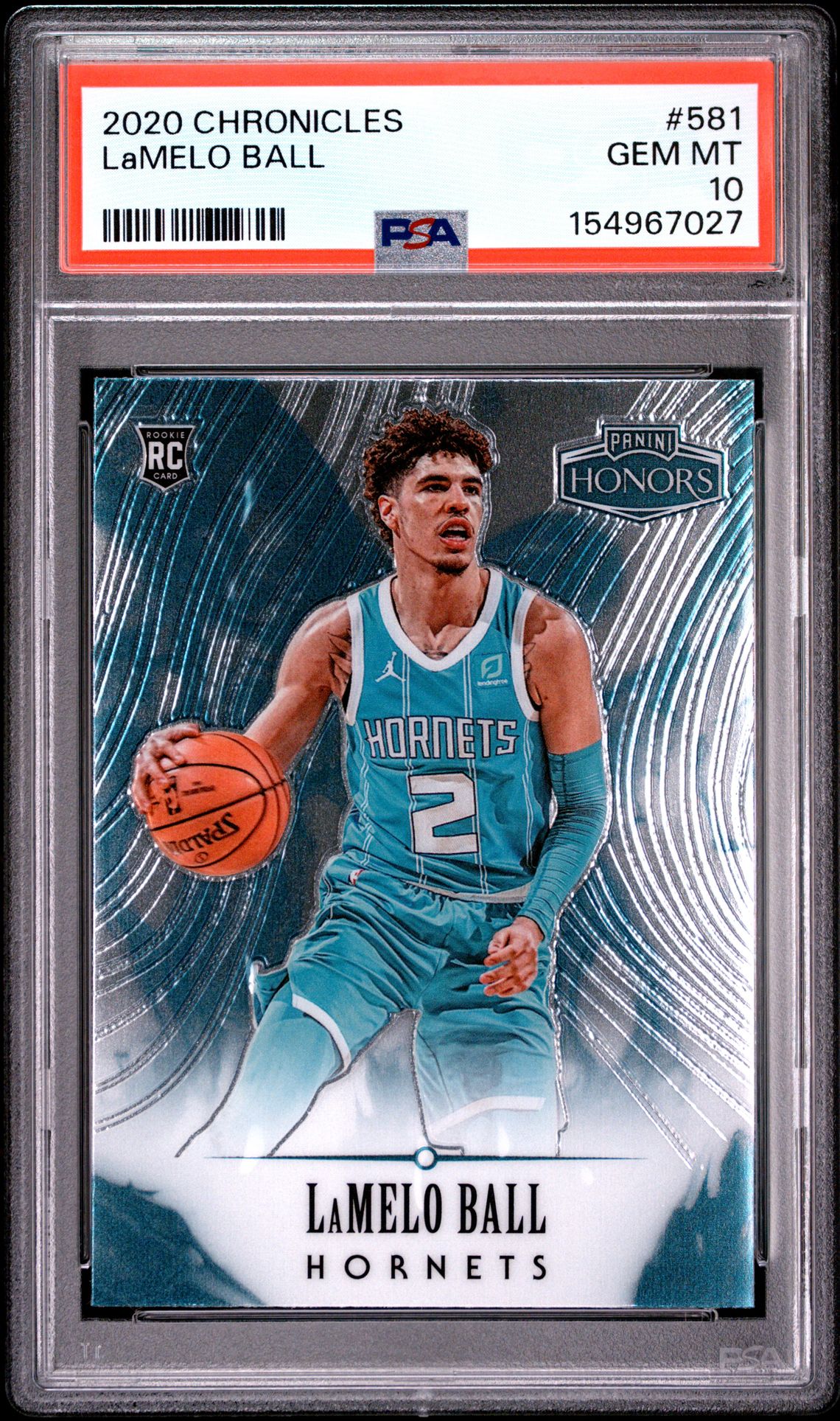 2020 Panini Chronicles Lamelo Ball #581 Gem Mt 10 front view - PSA graded GEM MT 10