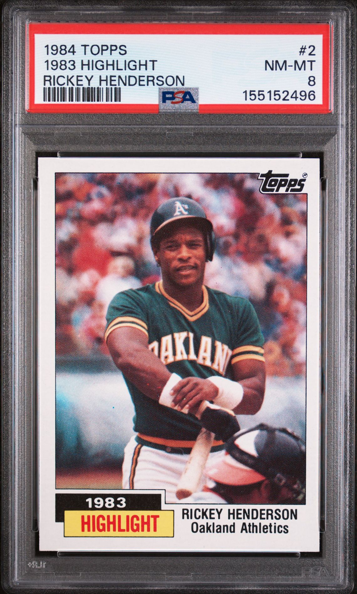 1984 Topps TOPPS RICKEY HENDERSON #2 1983 Highlight front