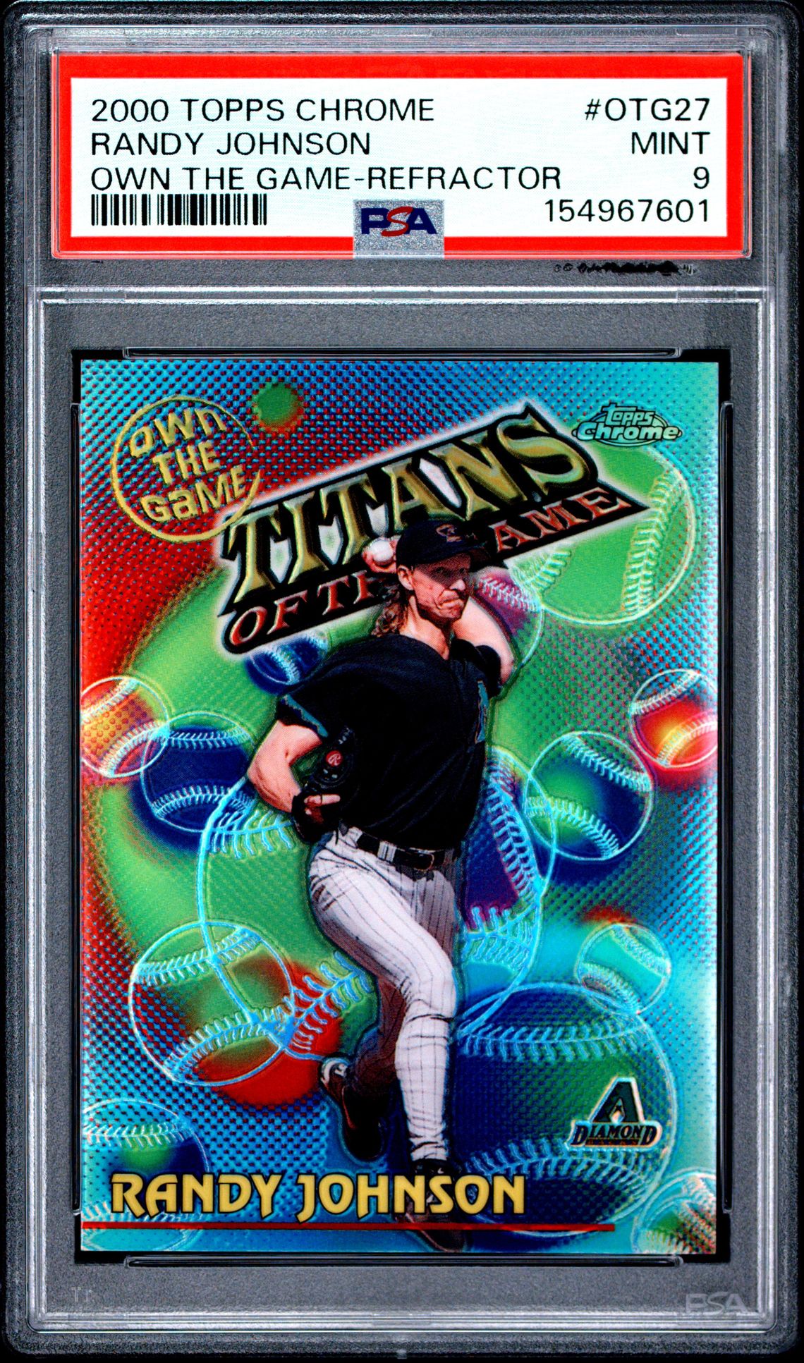 2000 Topps Chrome Own The Game Randy Johnson #Otg27 (Own The Game-Refractor) Mint 9 front