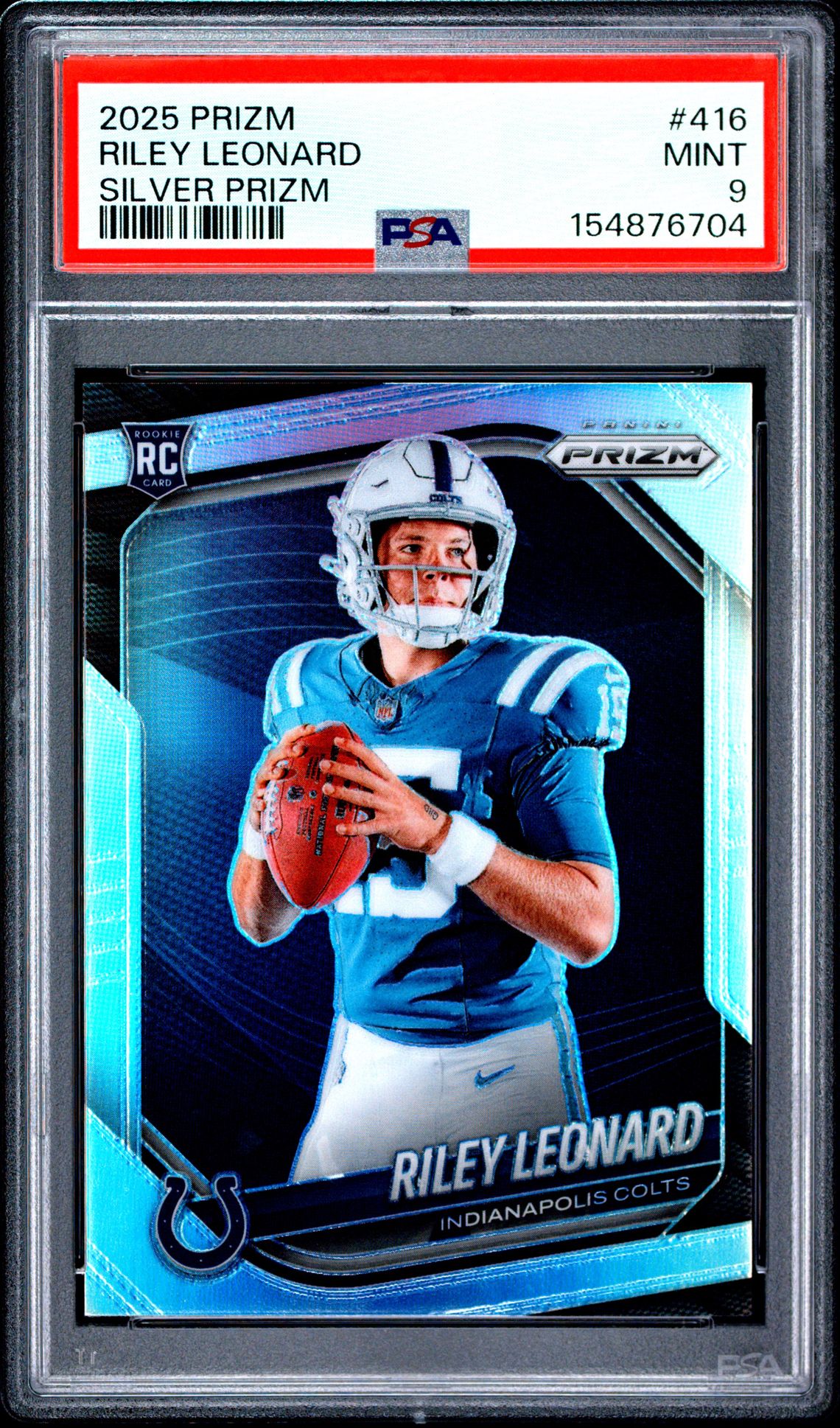 2025 Panini Prizm Riley Leonard #416 (Silver Prizm) Mint 9 front