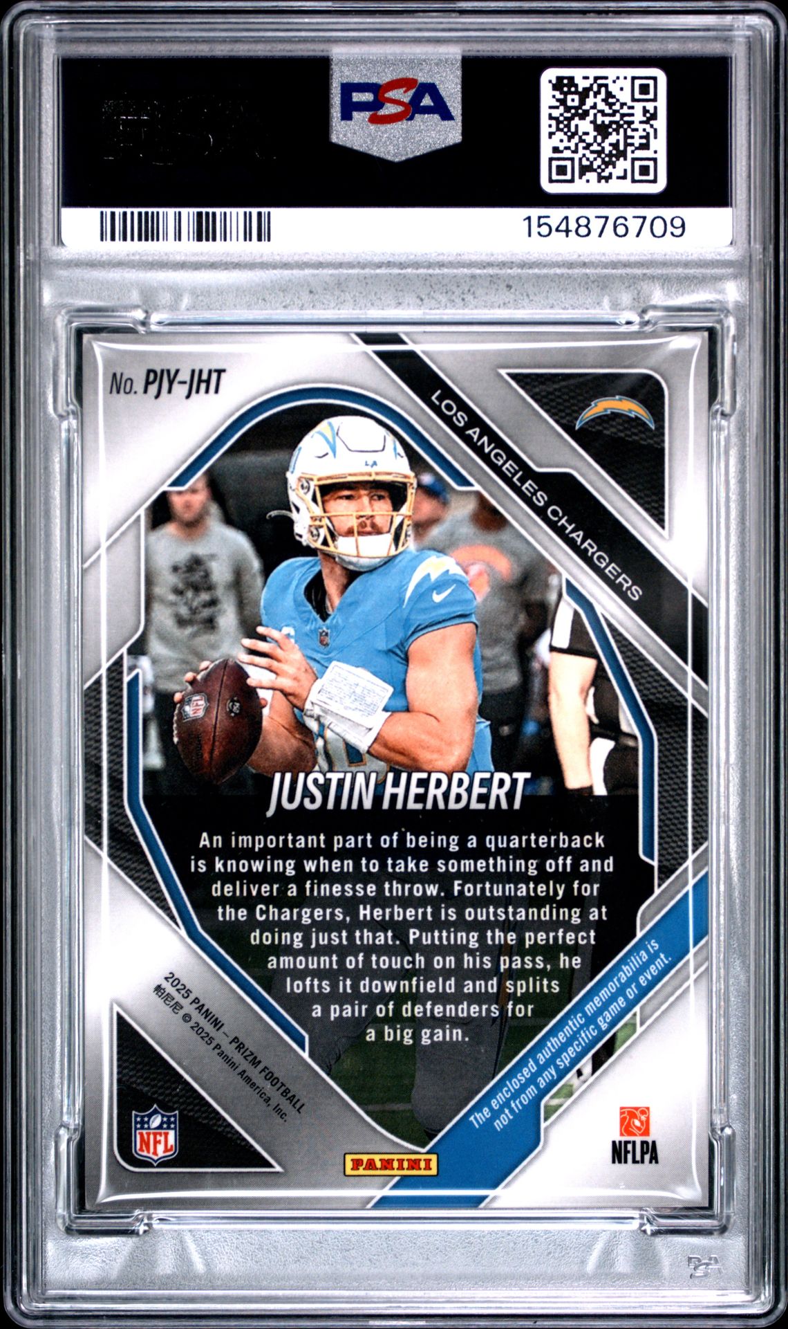 2025 Panini Prizm Premier Jerseys Justin Herbert #Pjy-Jht Mint 9 back