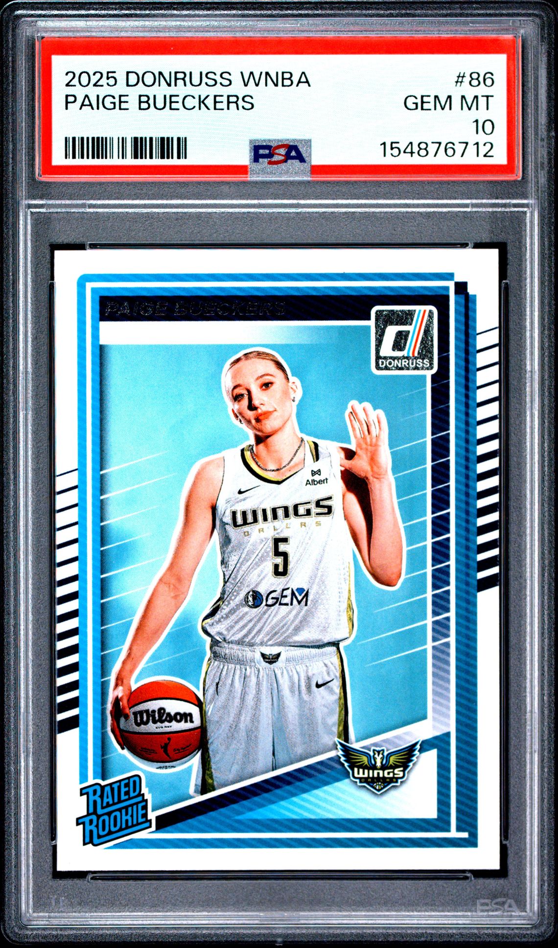 2025 Panini Donruss Wnba Paige Bueckers #86 Gem Mt 10 front view - PSA graded GEM MT 10