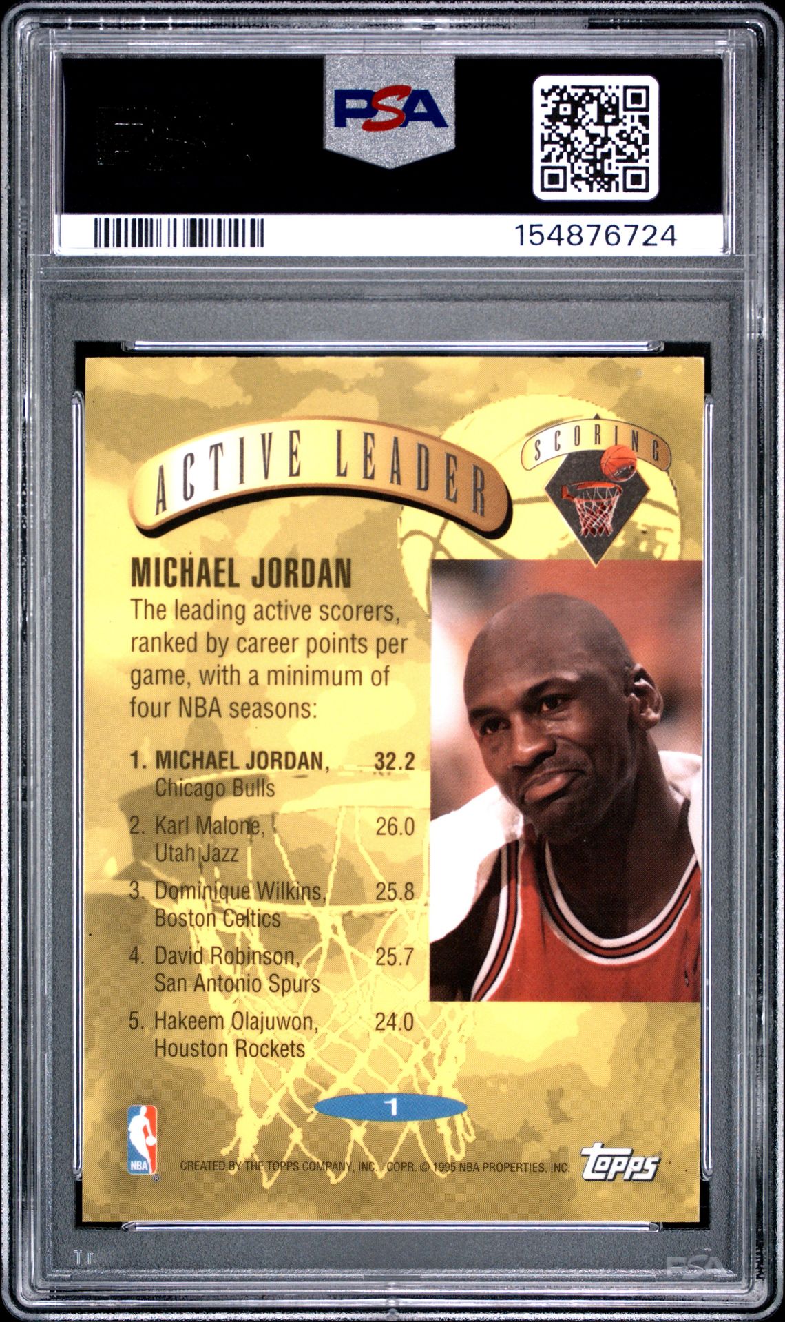 1995 Topps Power Boosters Michael Jordan #1 (Power Boosters) Mint 9 back