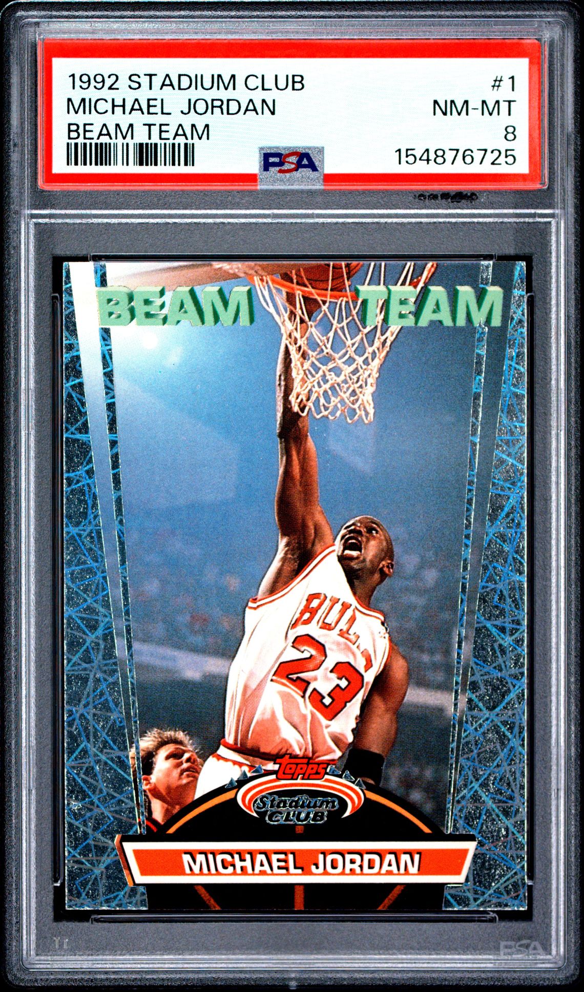 1992 Stadium Club Beam Team Michael Jordan #1 (Beam Team) Nm-Mt 8 front
