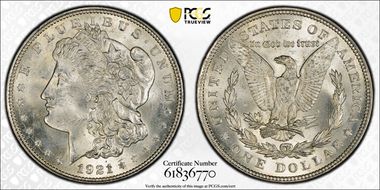 1921 $1 Morgan MS65