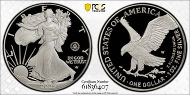 2025-W $1 Silver Eagle w/ U.S. Army Privy 250th Anniversary PR70DCAM