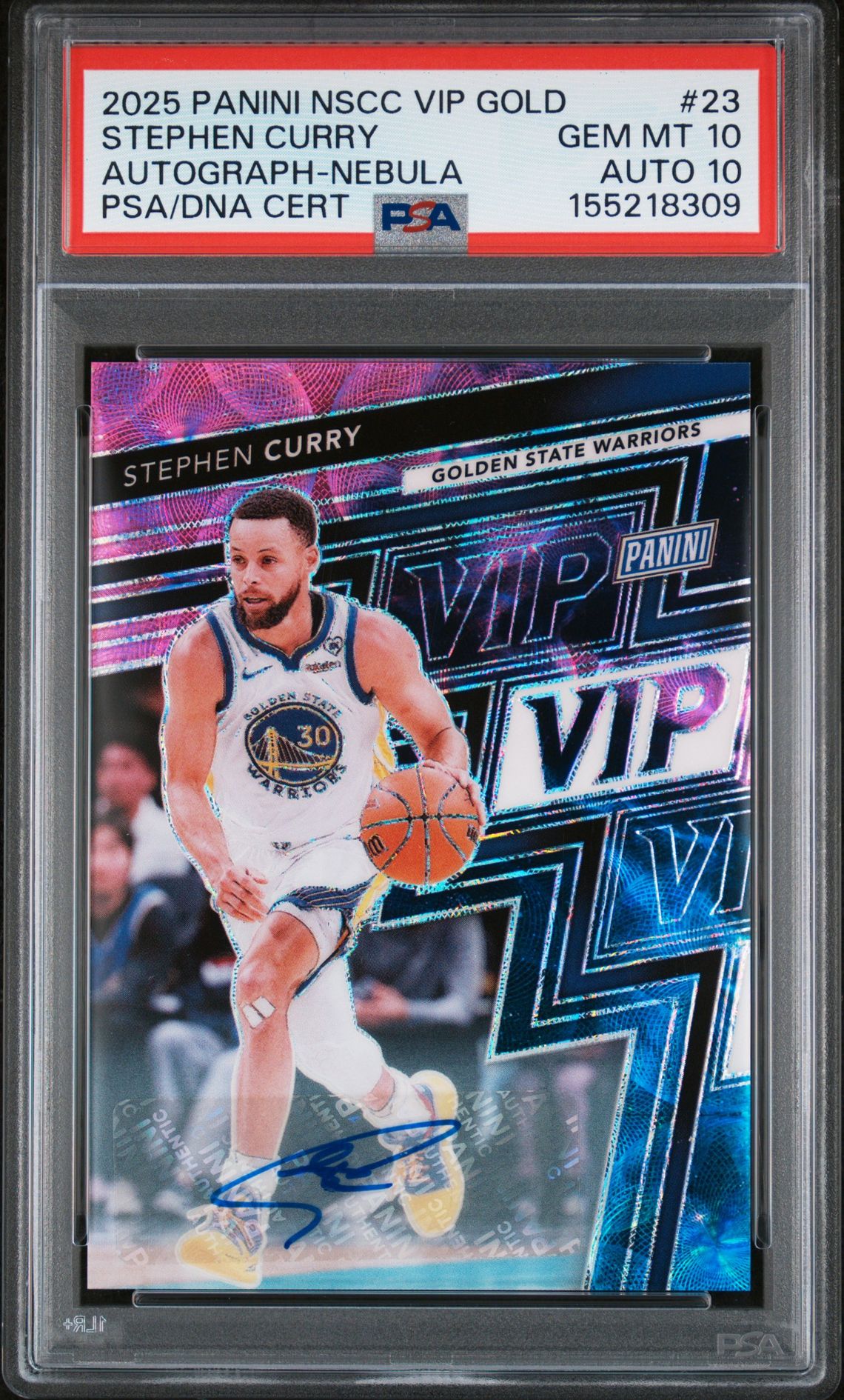 2025 Panini PANINI NATIONAL SPORTS COLLECTORS CONVENTION VIP GOLD AUTOGRAPH-NEBULA #23 Stephen Curry front