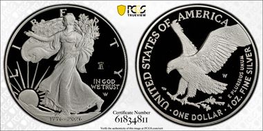 2026-W $1 Silver Eagle w/ Liberty Bell 250 Privy First Strike PR68DCAM