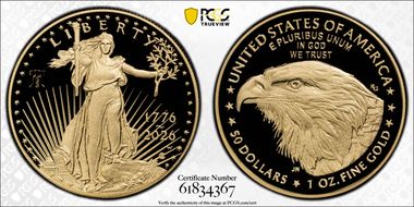2026-W $50 Gold Eagle w/ Liberty Bell 250 Privy First Strike PR70DCAM
