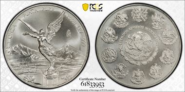 2000-Mo Onza Libertad Ag MS69