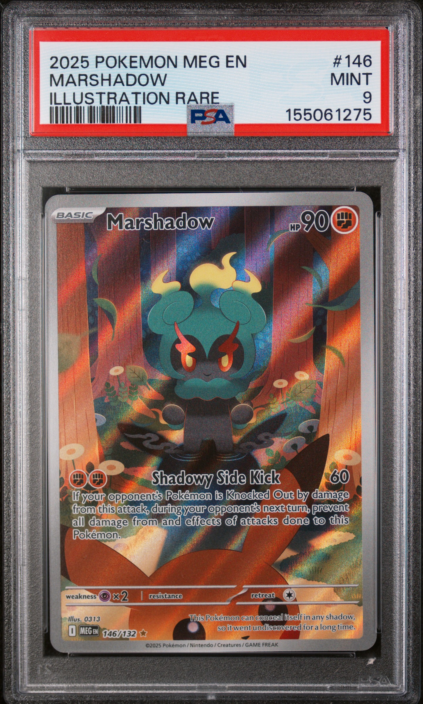 2025 POKEMON MEG EN-MEGA EVOLUTION ILLUSTRATION RARE MARSHADOW #146 — PSA 9